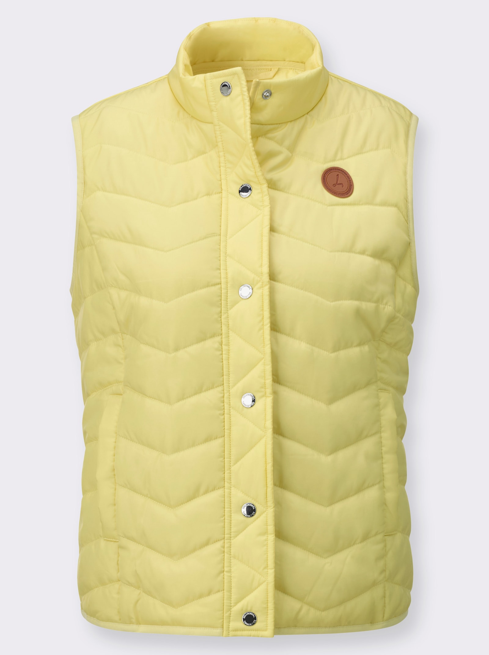 Steppweste im Zickzack-Muster - zitrone