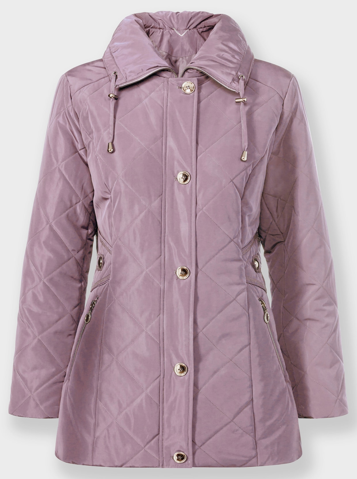 Steppjacke mit knöpfbarer Innentasche - mauve