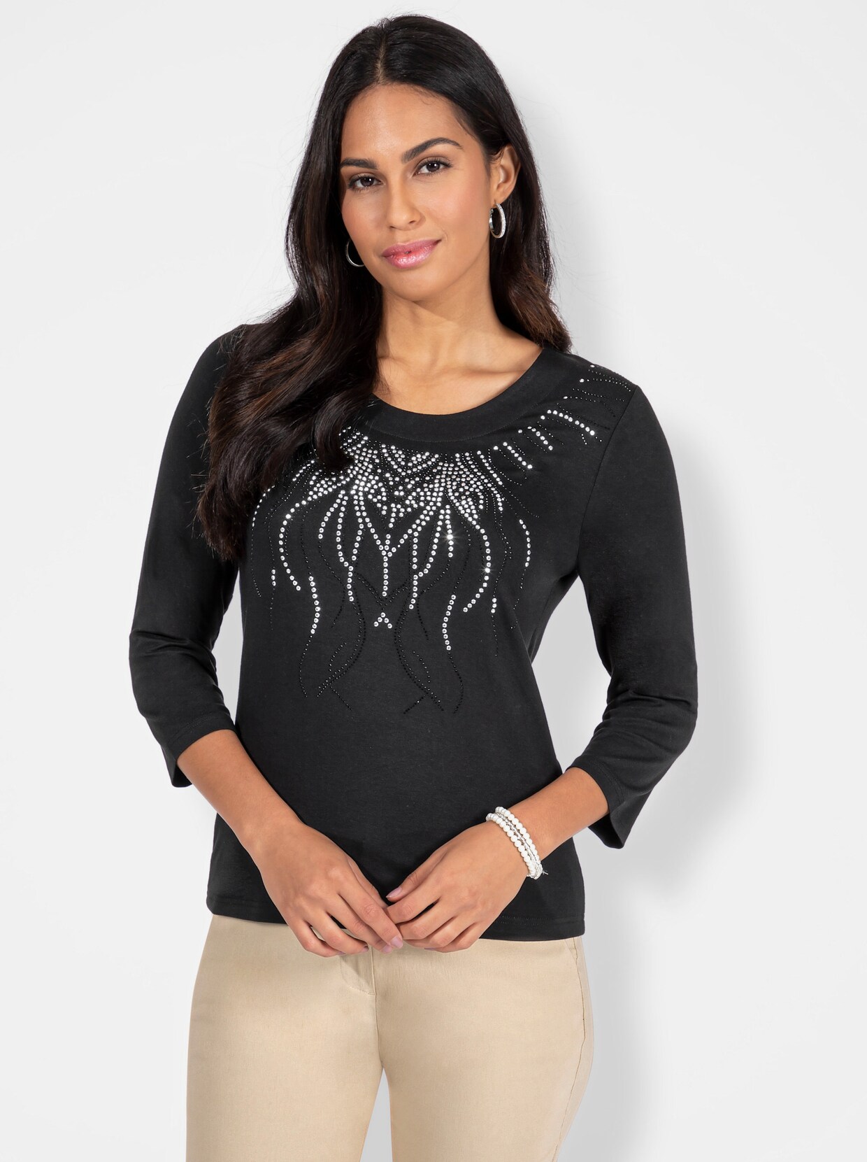 3/4-Arm-Shirt - schwarz