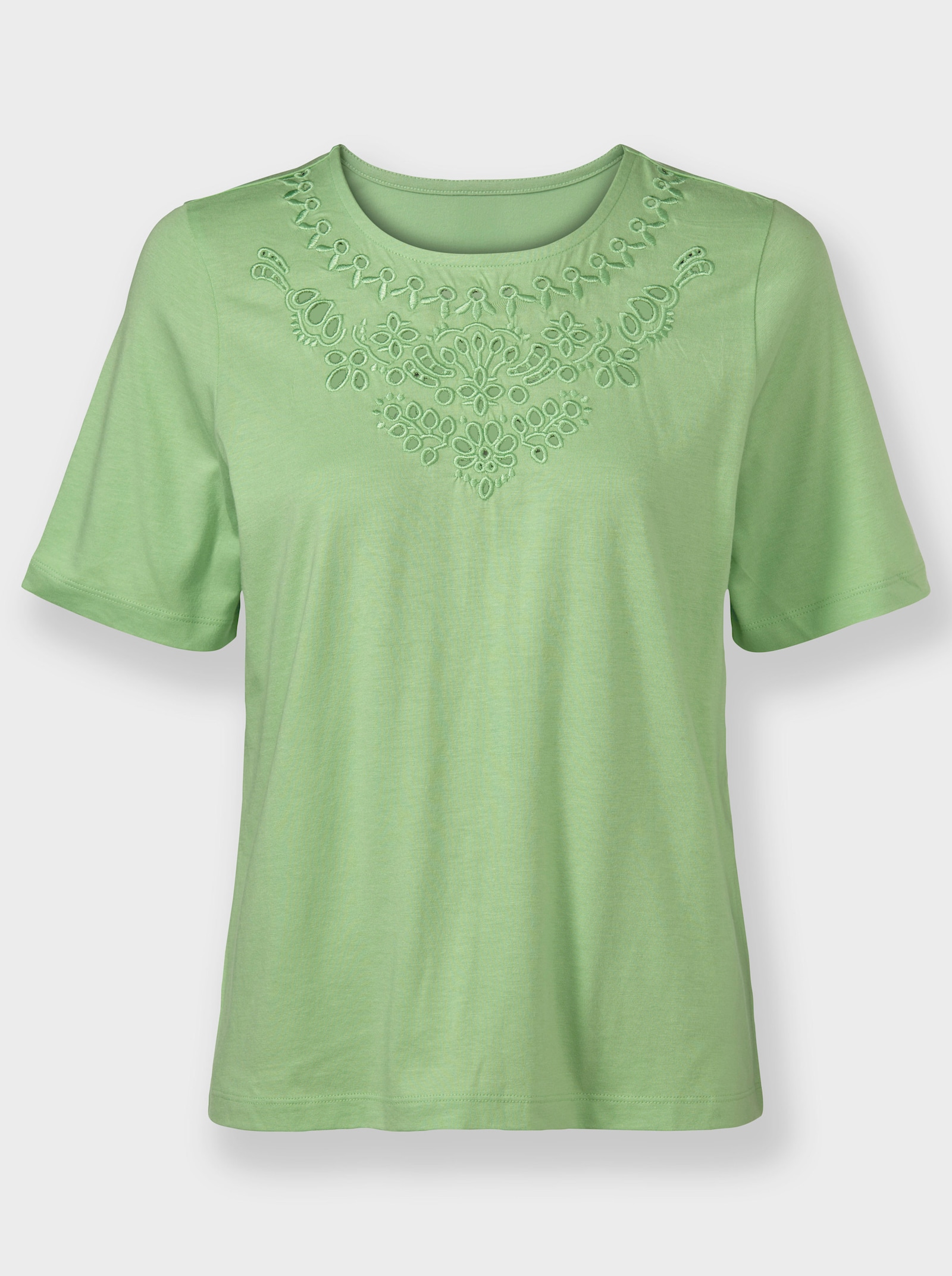 Tričko s okr.výst.a dier.výšiv. - Rezedová