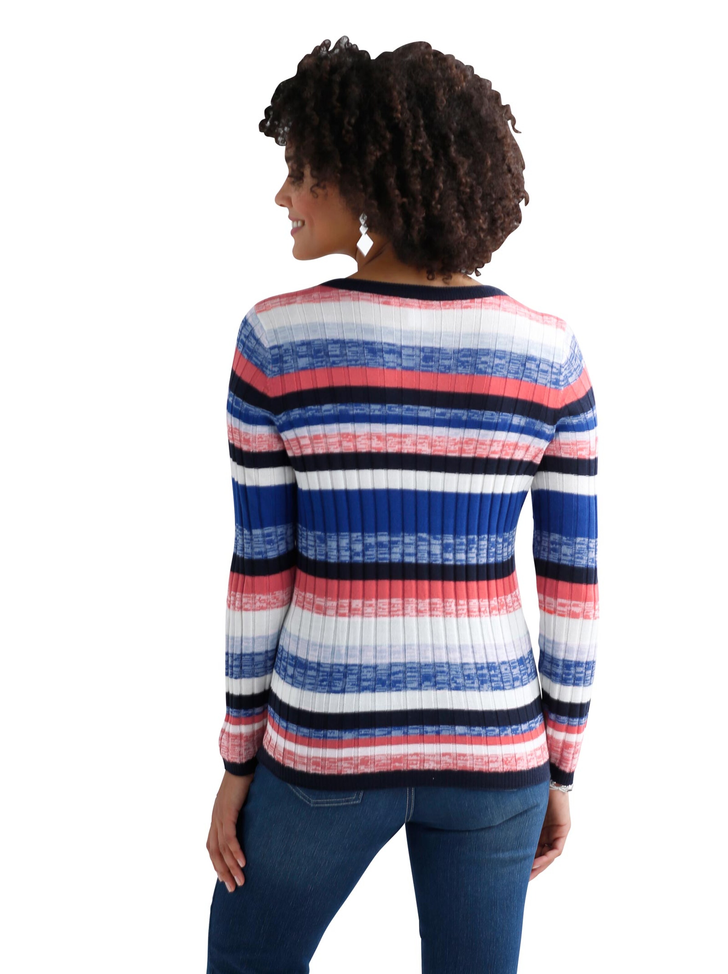 Pullover - marine-geringelt