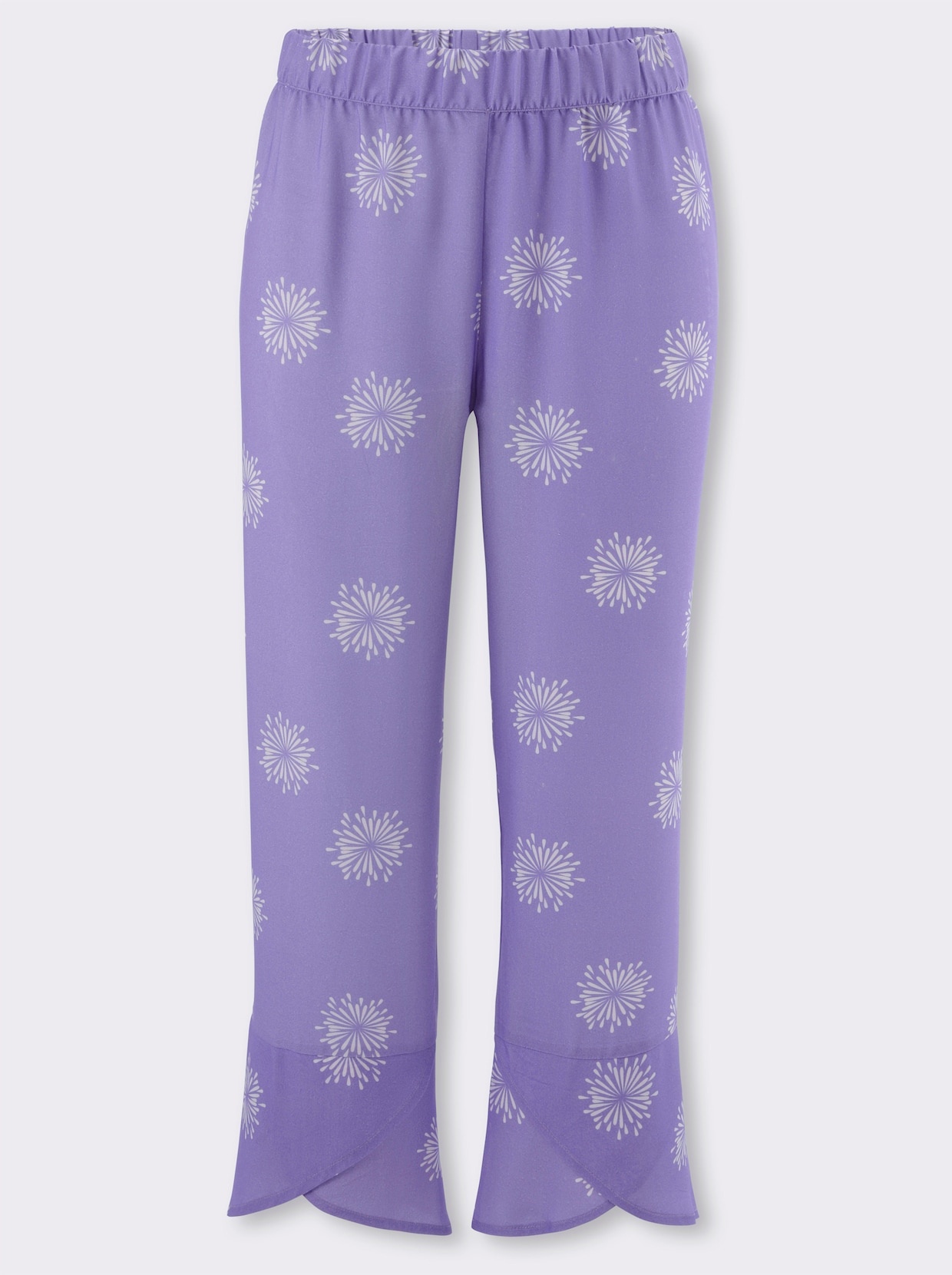 7/8-broek - lavendel-wit bedrukt