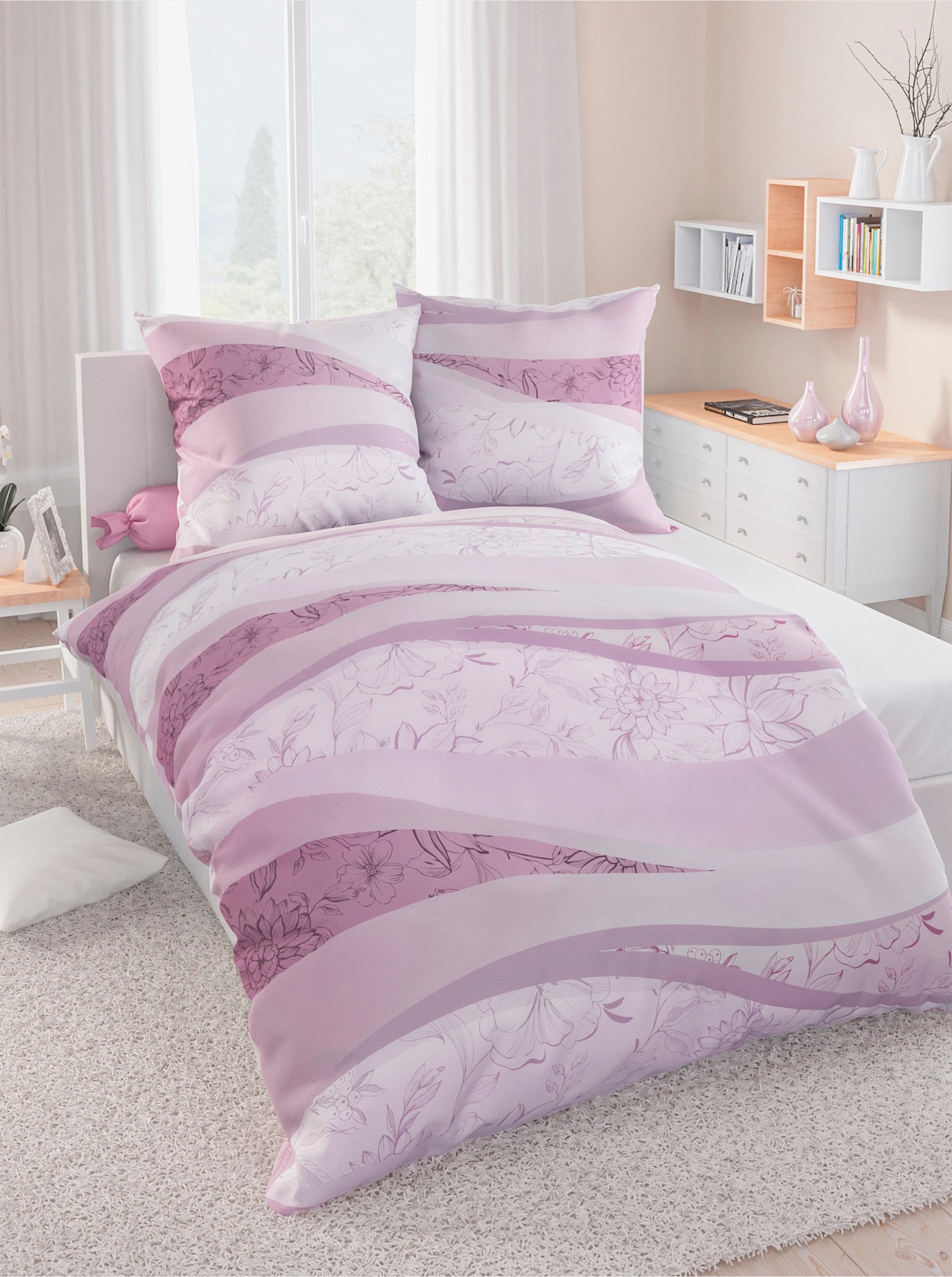 Biberna Linge de lit - rose