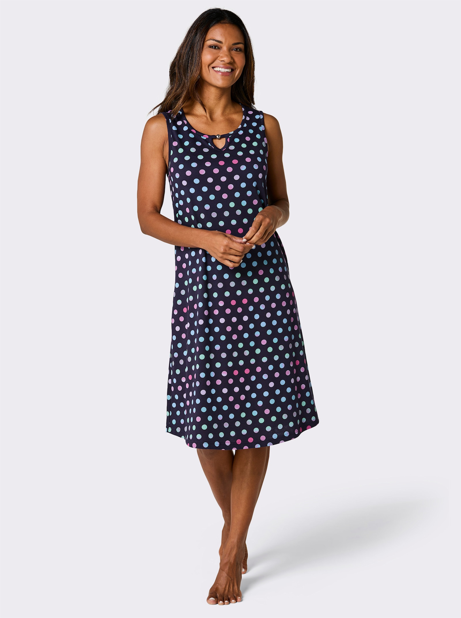 feel good Sommerkleid - marine-magenta-bedruckt