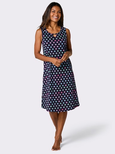 feel good Sommerkleid - marine-magenta-bedruckt