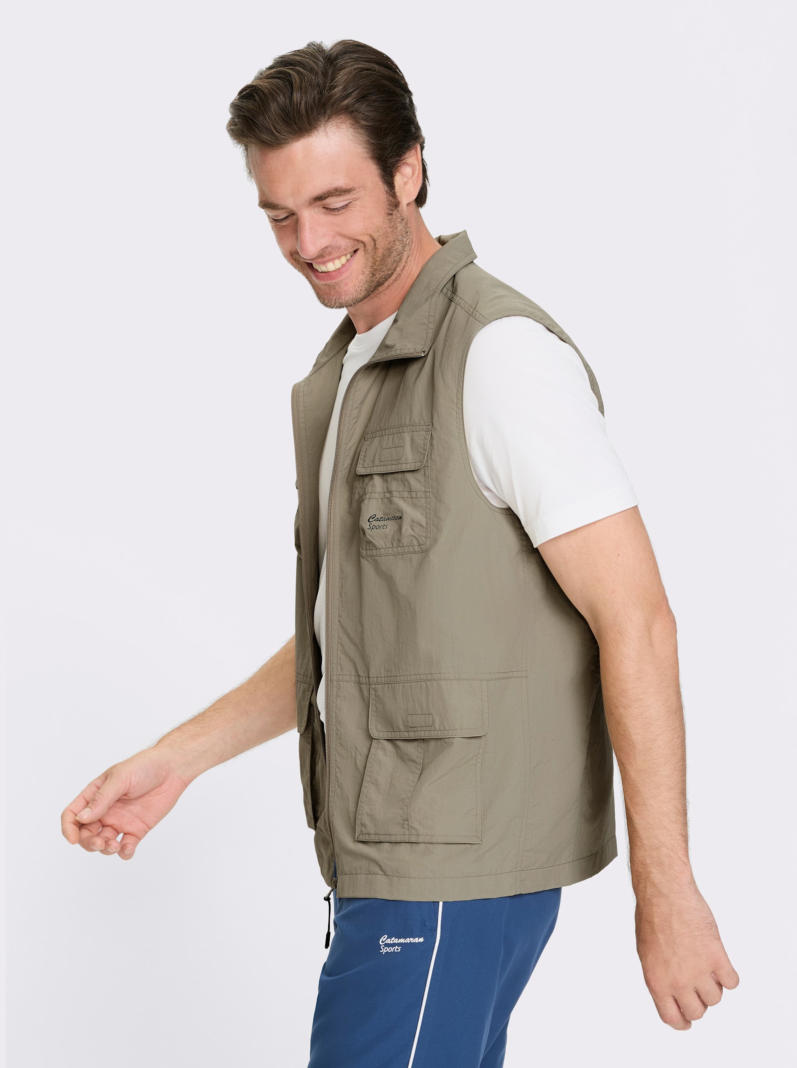 Catamaran Sports Funktionsweste mit vielen Taschen - schlamm