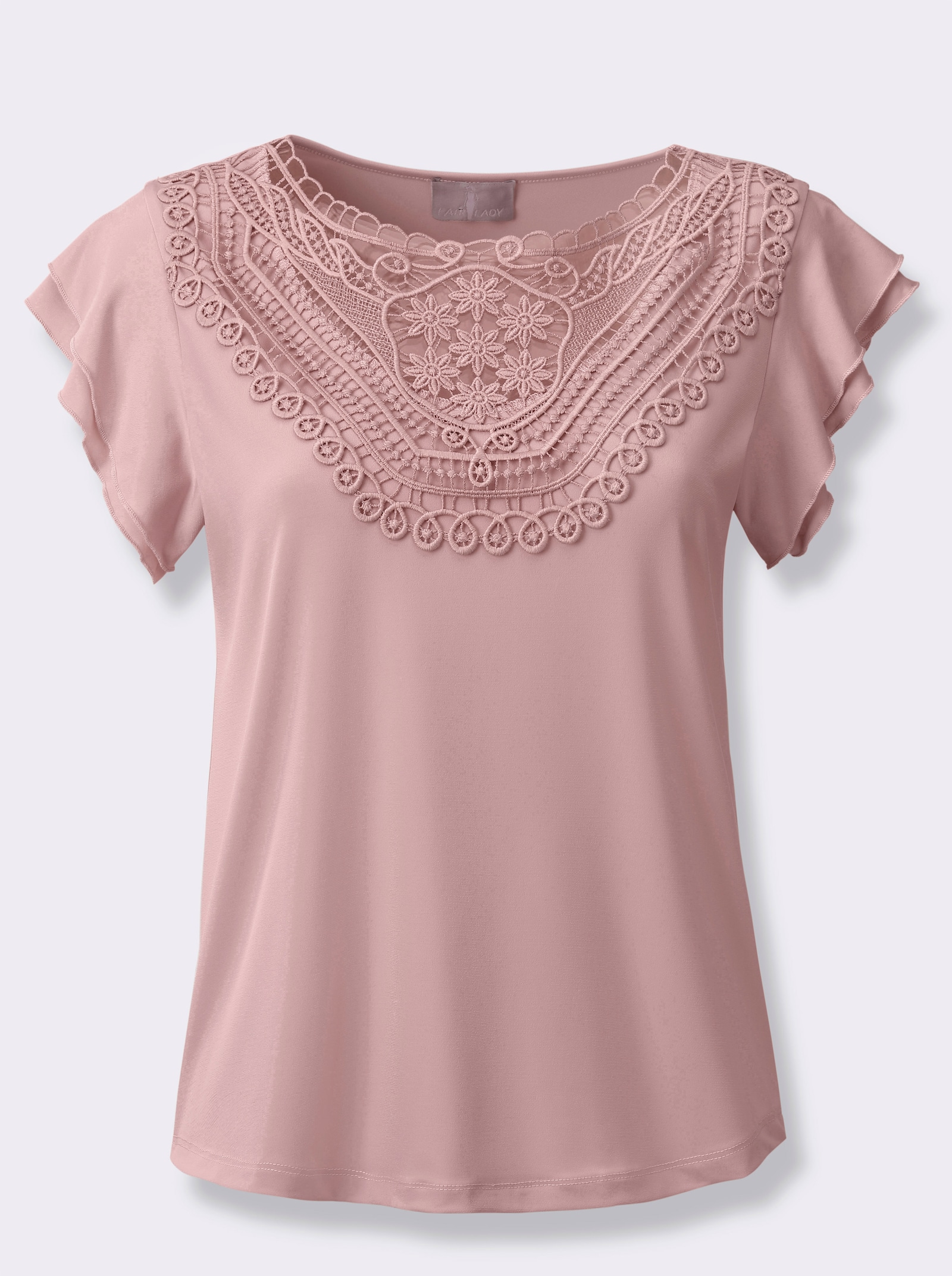  Kurzarmshirt Mit Volant-Ärmel - puder