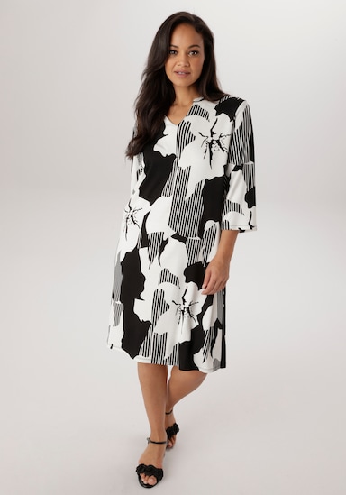 Aniston PLUS Jerseykleid - schwarz-weiß