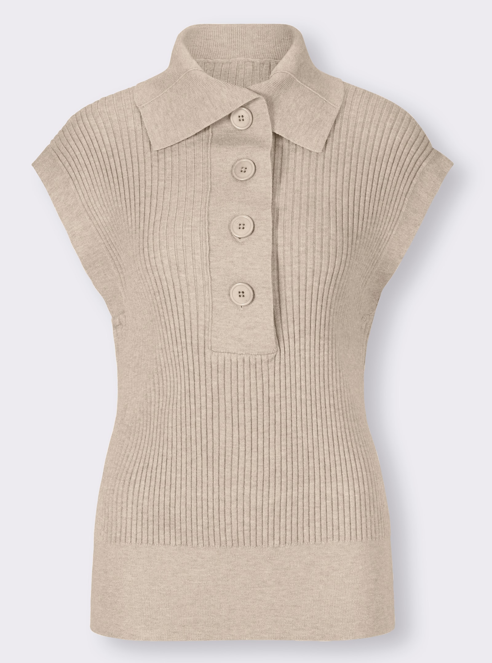 heine Pullunder mit variablem Kragen - sand-meliert