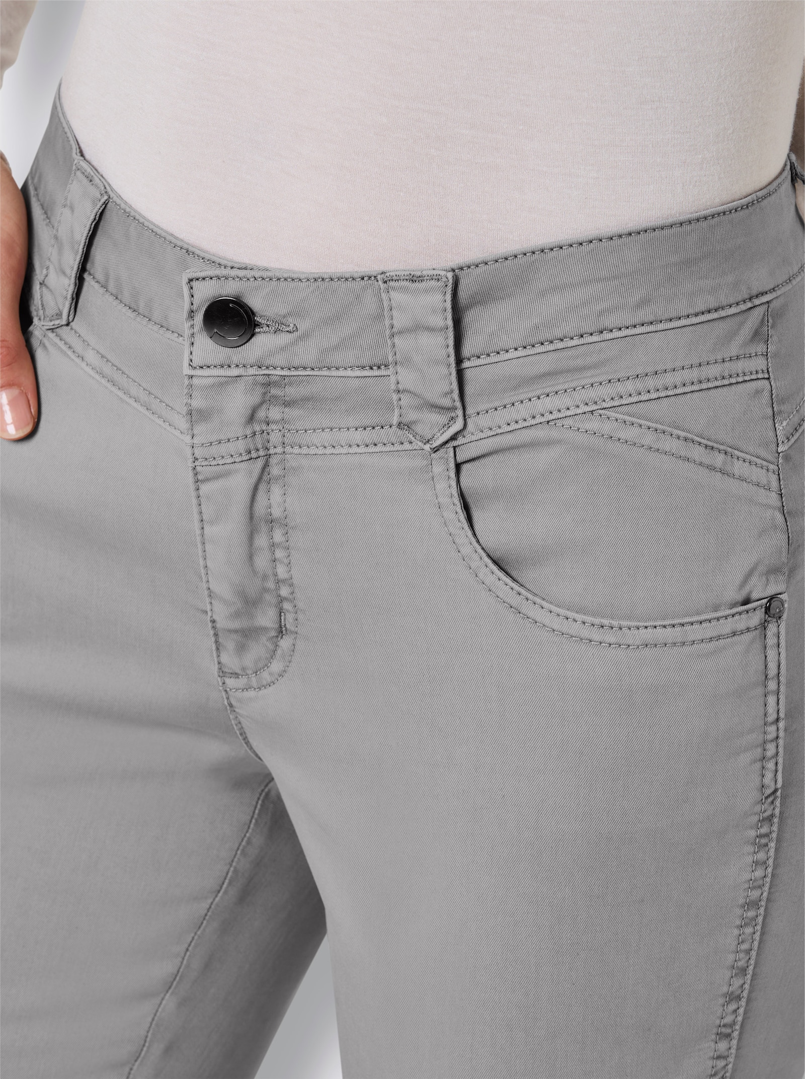 CREATION L PREMIUM Gerade Jeans mit Lyocell-Anteil - steingrau