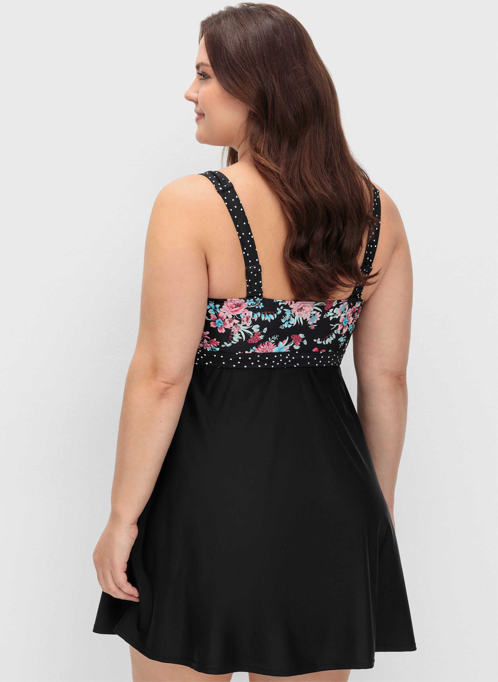 sheego Badekleid mit Mustermix - schwarz-bedruckt