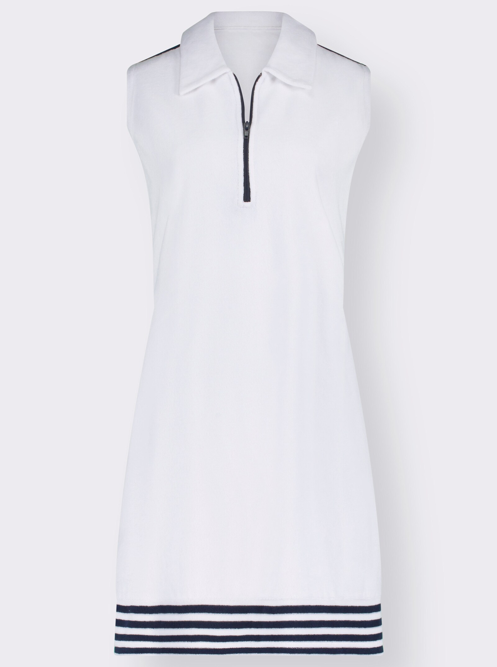 Plantier Sommerkleid aus Leichtfrottee - weiss