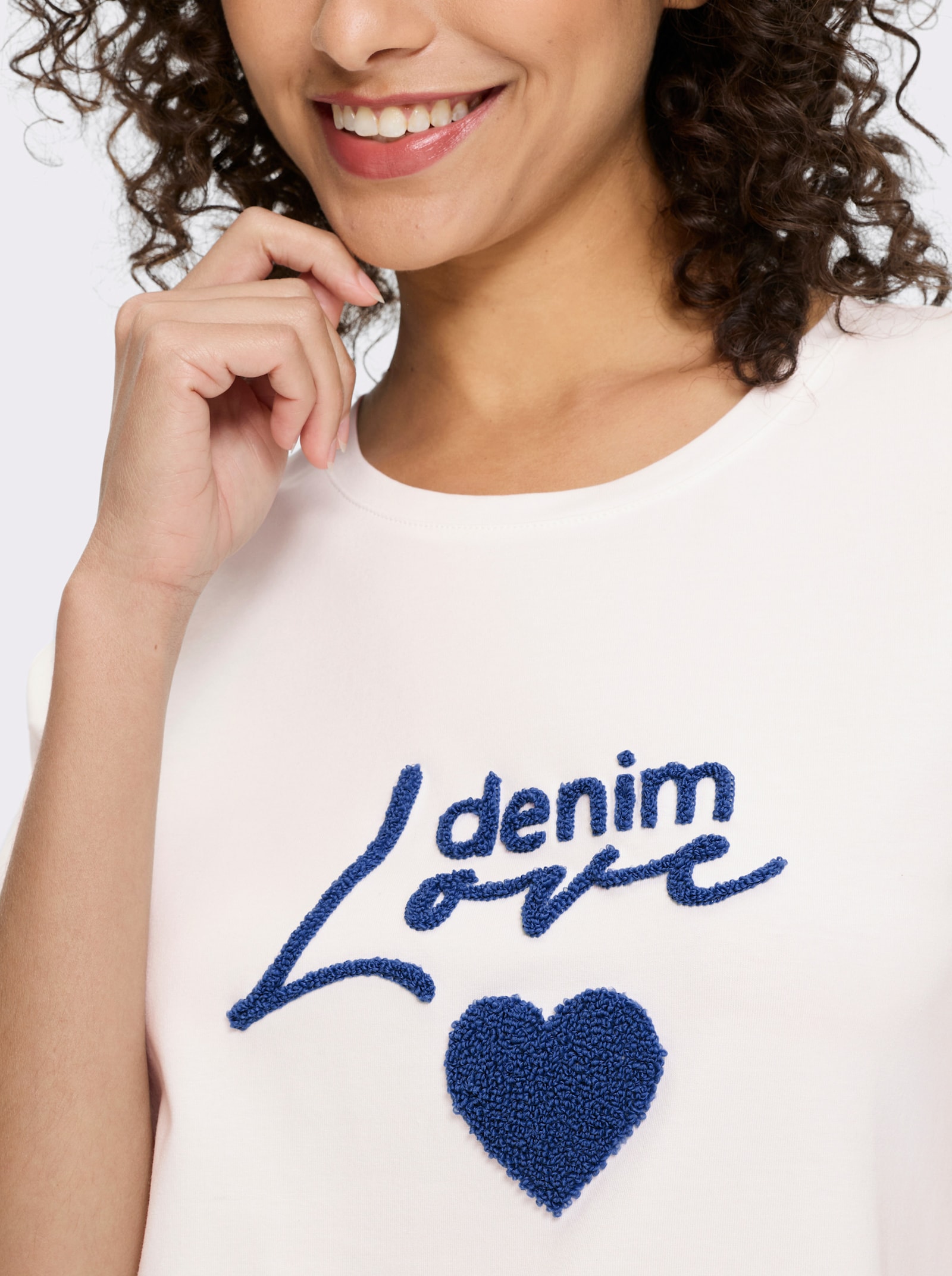 heine T-shirt à manches courtes avec détails décoratifs - écru