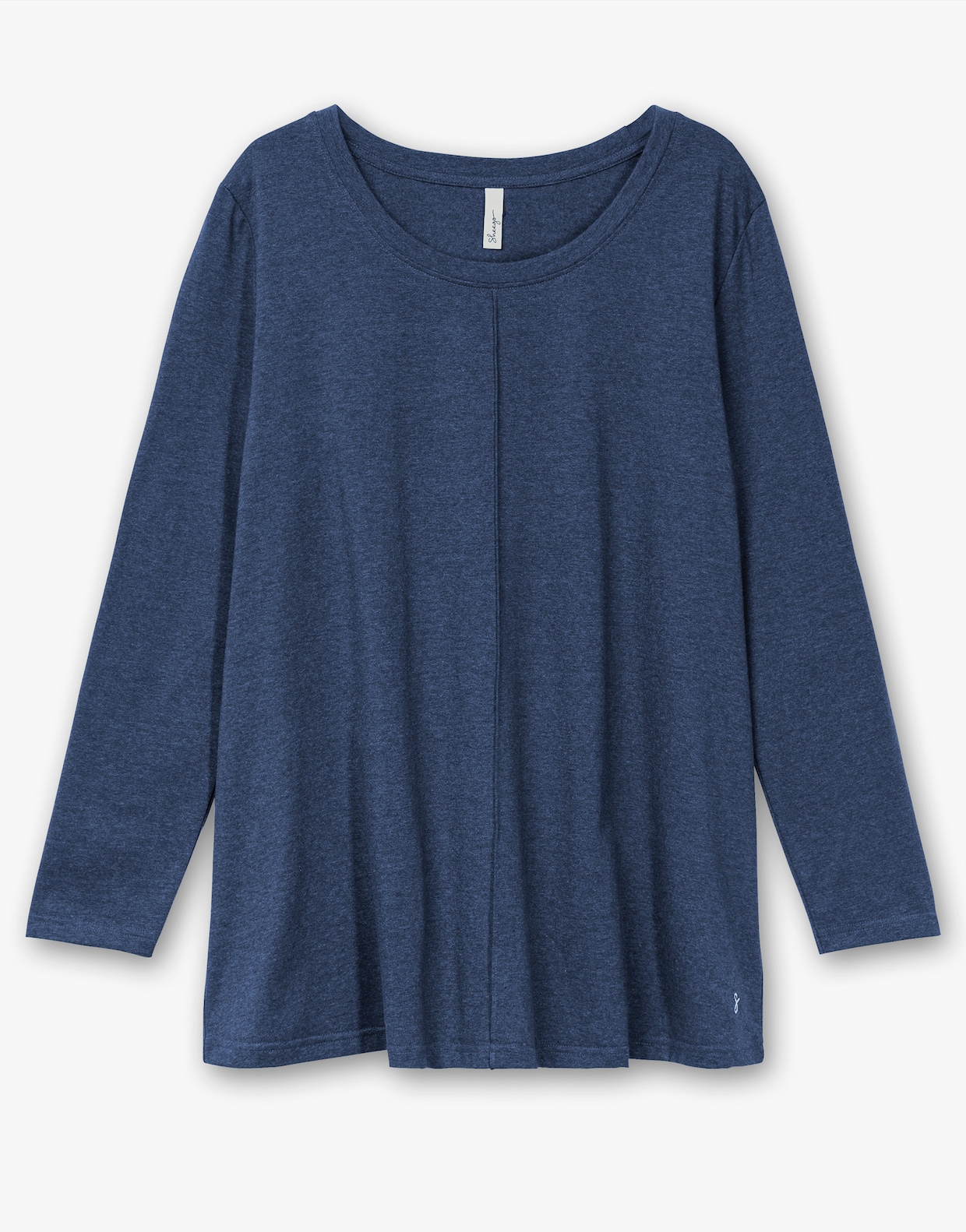 sheego Langarmshirt - nachtblau-meliert