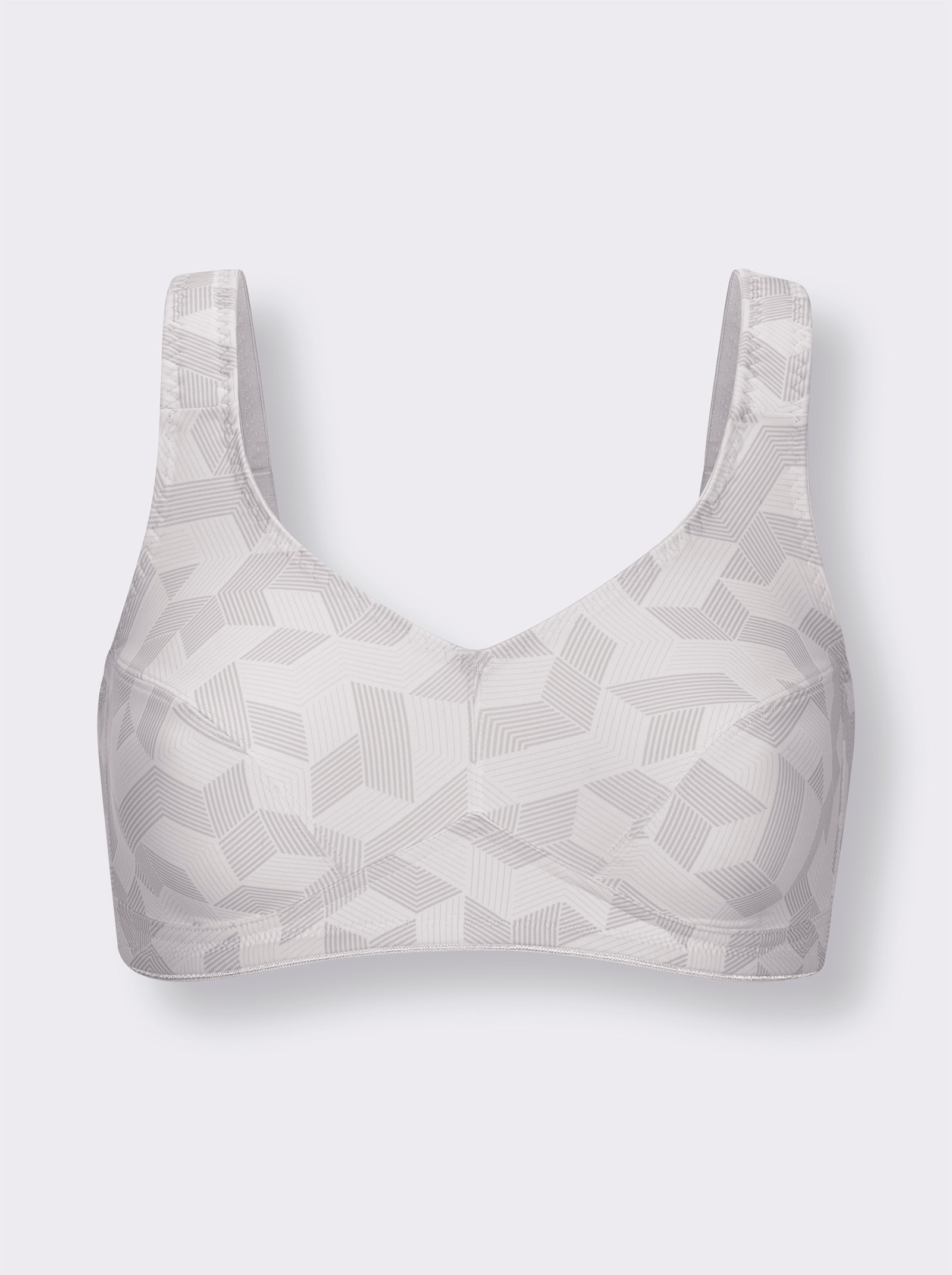 wäschepur Komfort-BH ohne Bügel - weiß-hellgrau