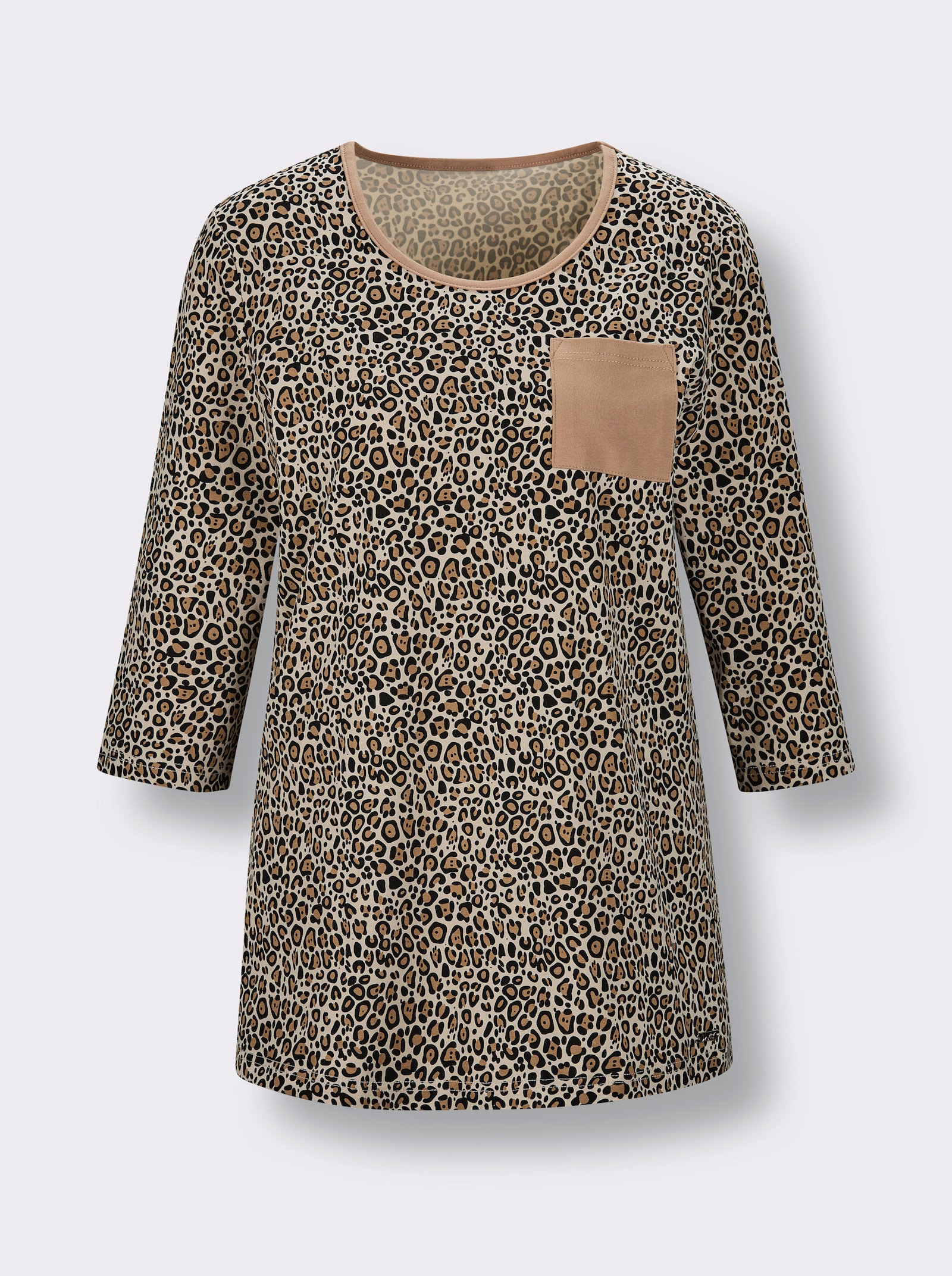 feel good Longshirt - sand-schwarz-bedruckt