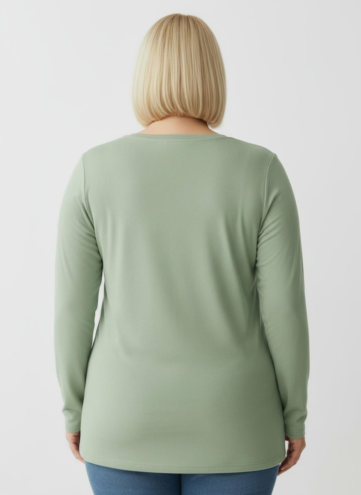 Rundhalsshirt mit zertifizierter Baumwolle - eucalyptus