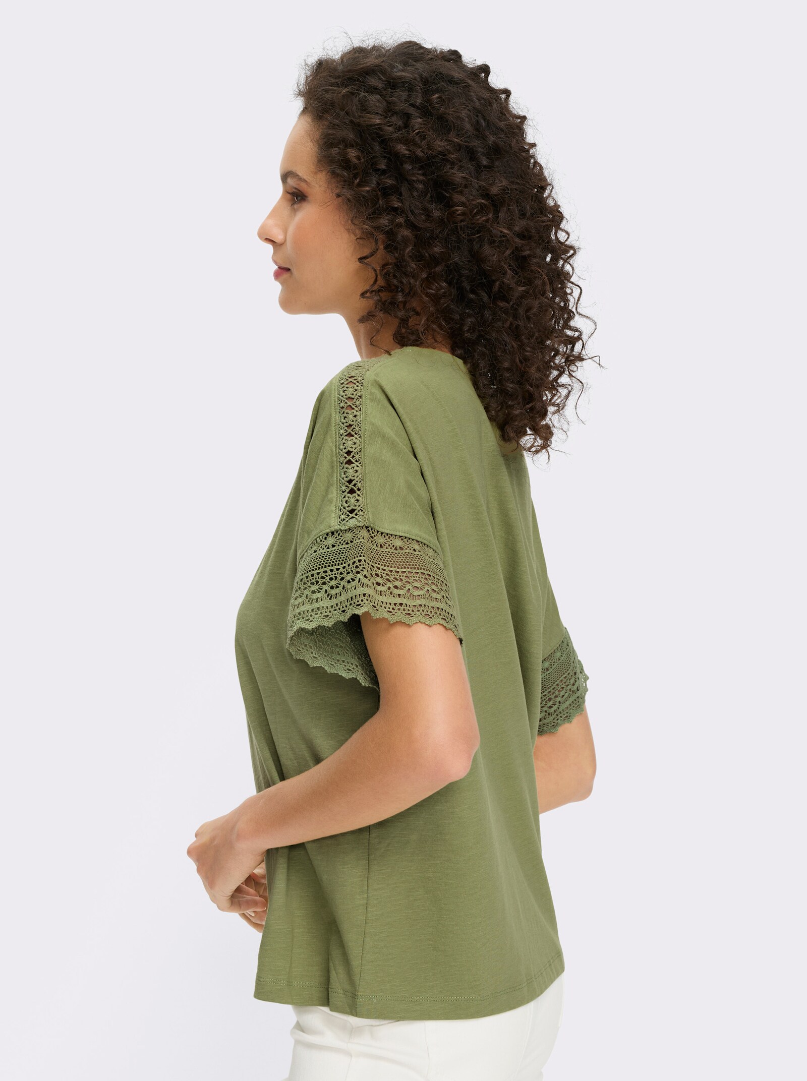 heine Kurzarmshirt aus Flammgarn - schilf