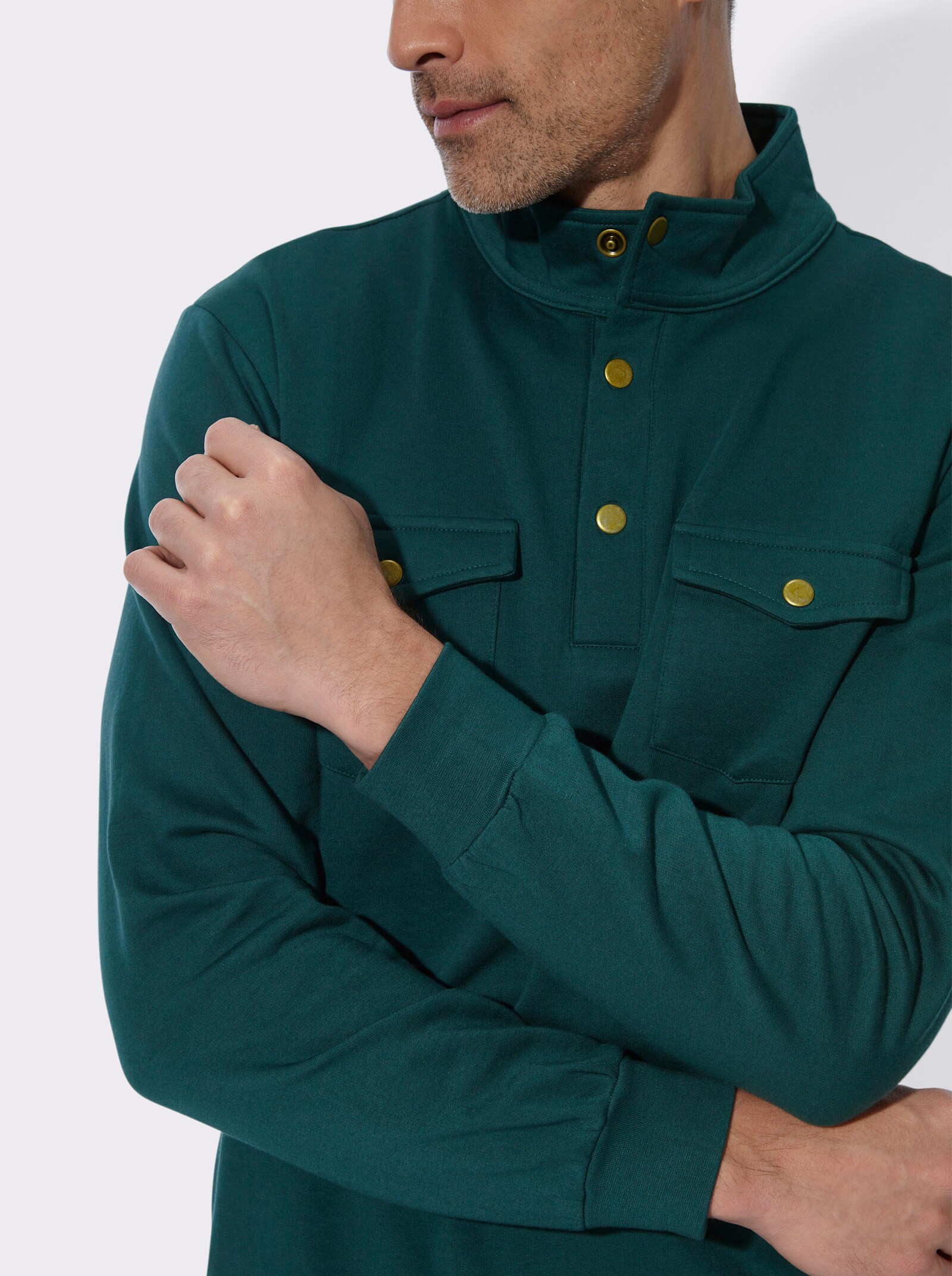 Sweatshirt mit Stehkragen - petrol