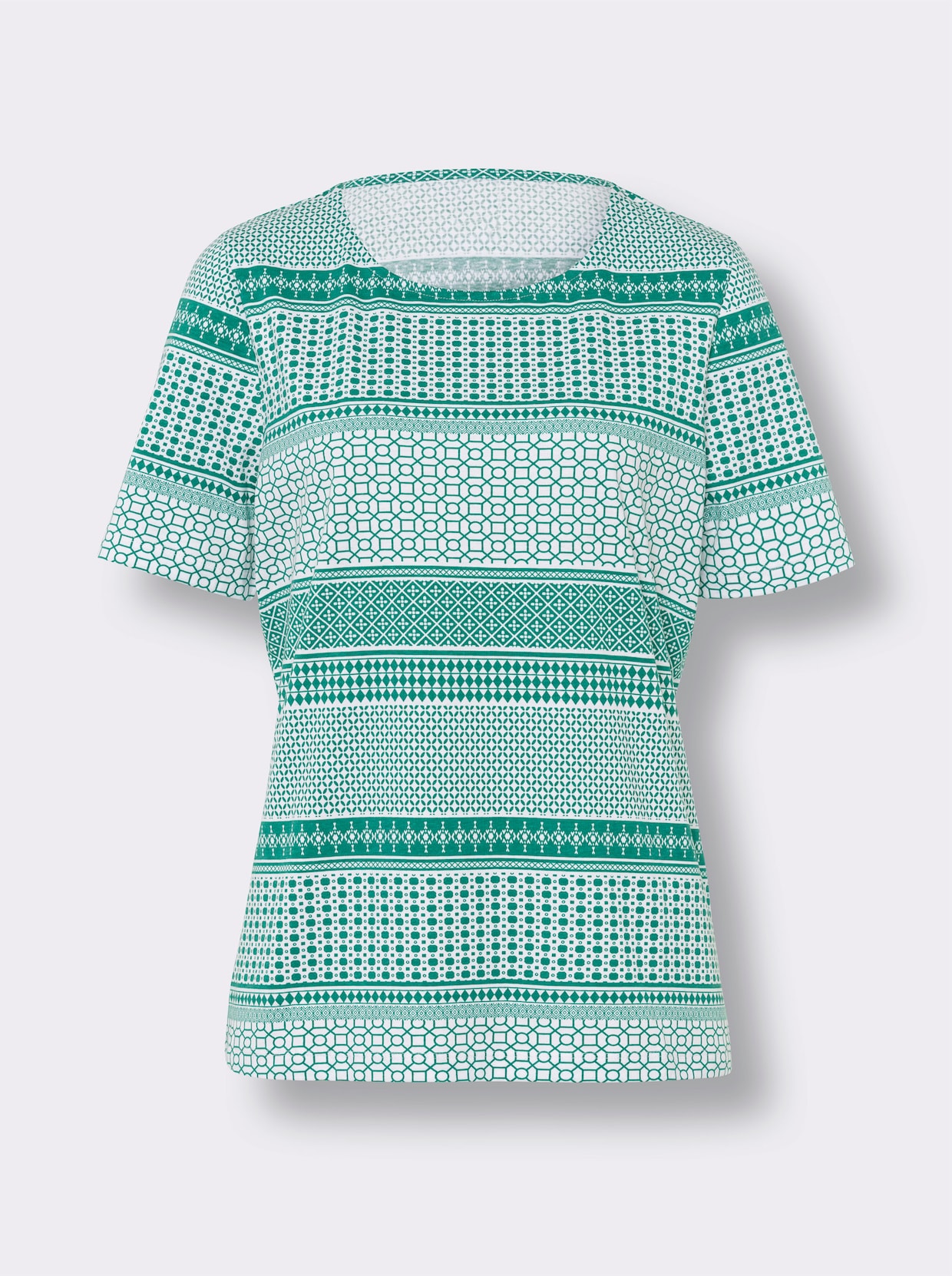 Shirt - smaragdgroen/wit bedrukt