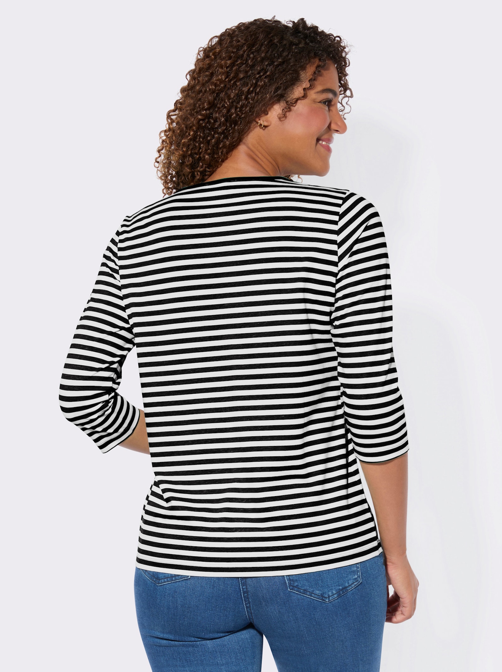 Shirt-Set mit 3/4-Ärmeln - schwarz