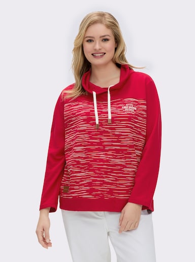 Sweatshirt aus innen angerautem Baumwoll-Mix - rot-bedruckt