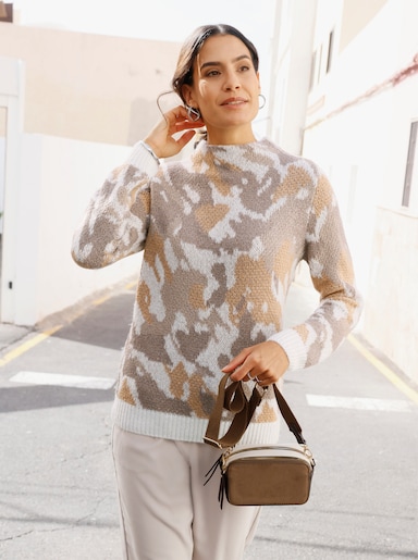 Jacquardpullover - ecru-sesam-gemustert