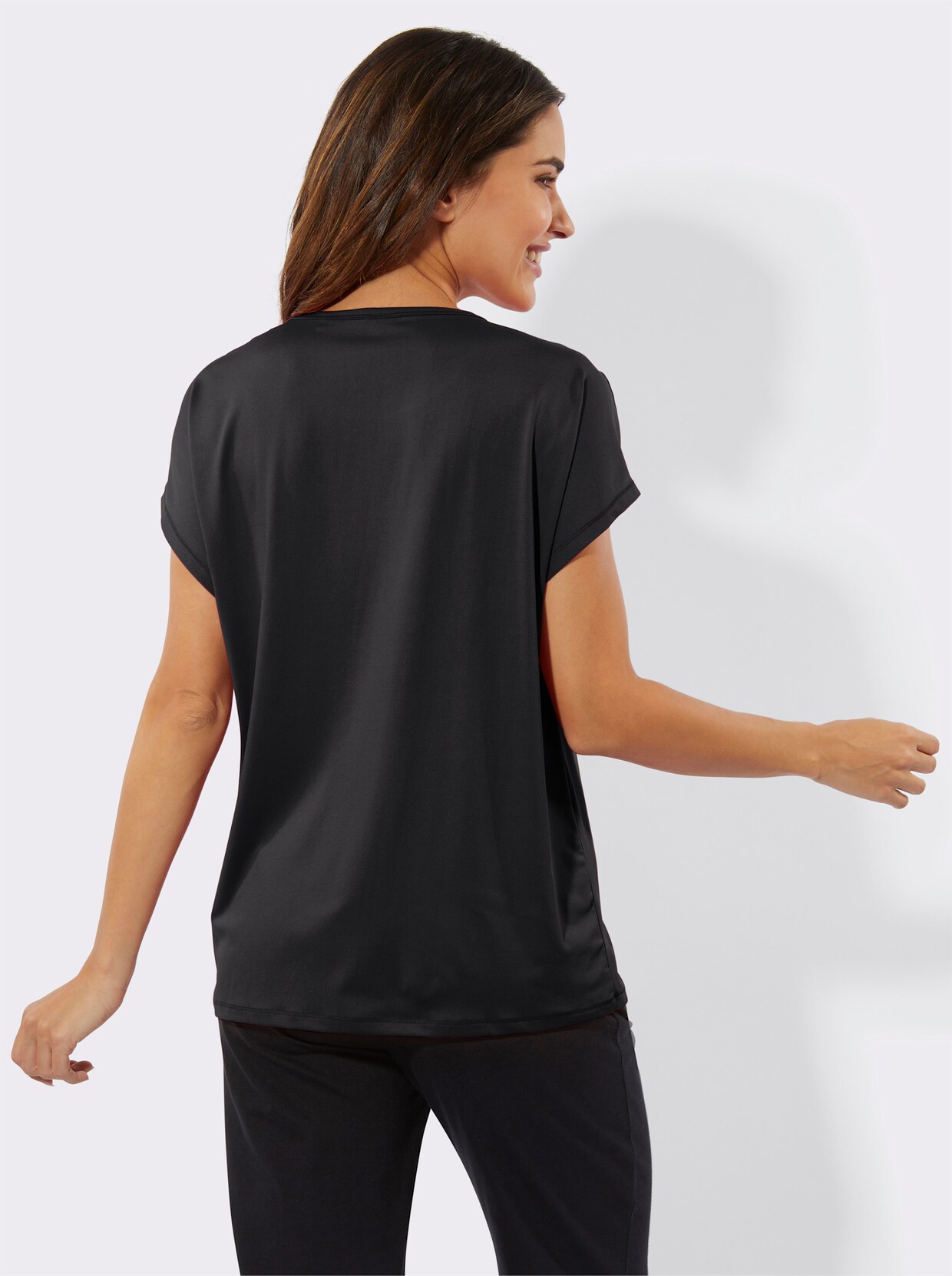 Rundhalsshirt - schwarz