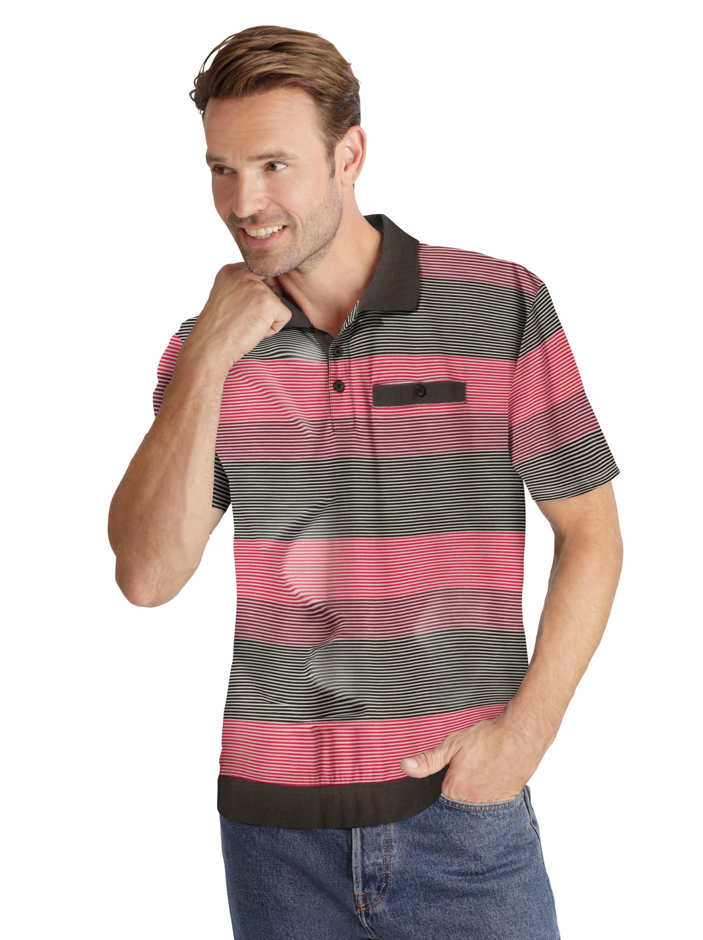 Poloshirt - rot-geringelt