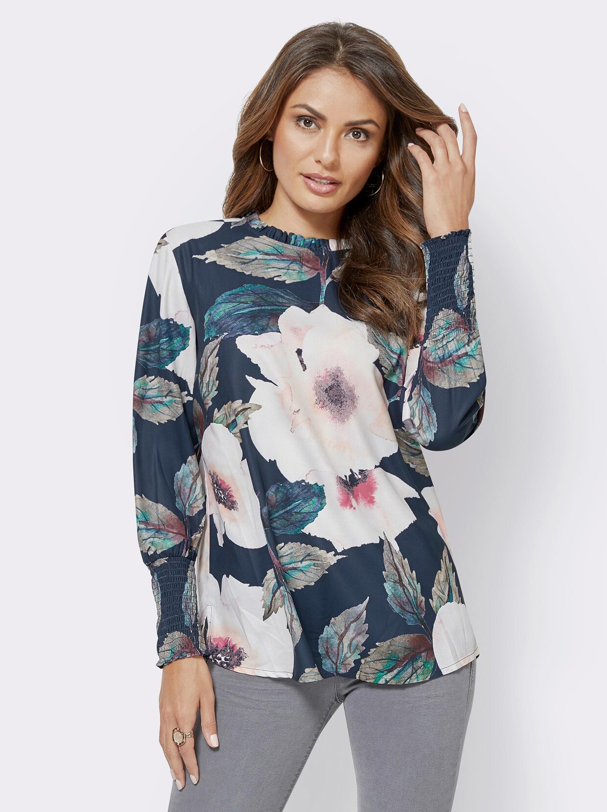 Blouse met lange mouwen - bont geprint