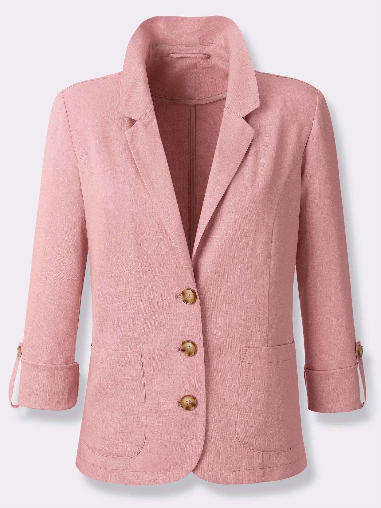 Blazer mit Knöpfen in Horn-Optik - rosenquarz