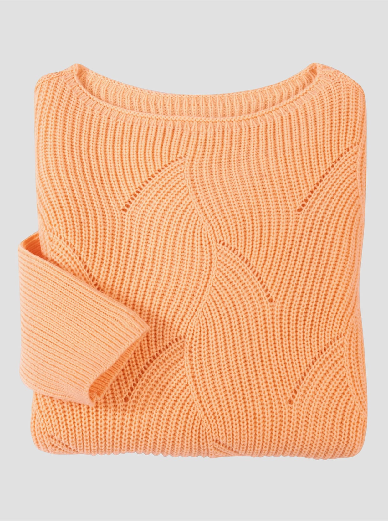 Pullover mit U-Boot-Ausschnitt - apricot