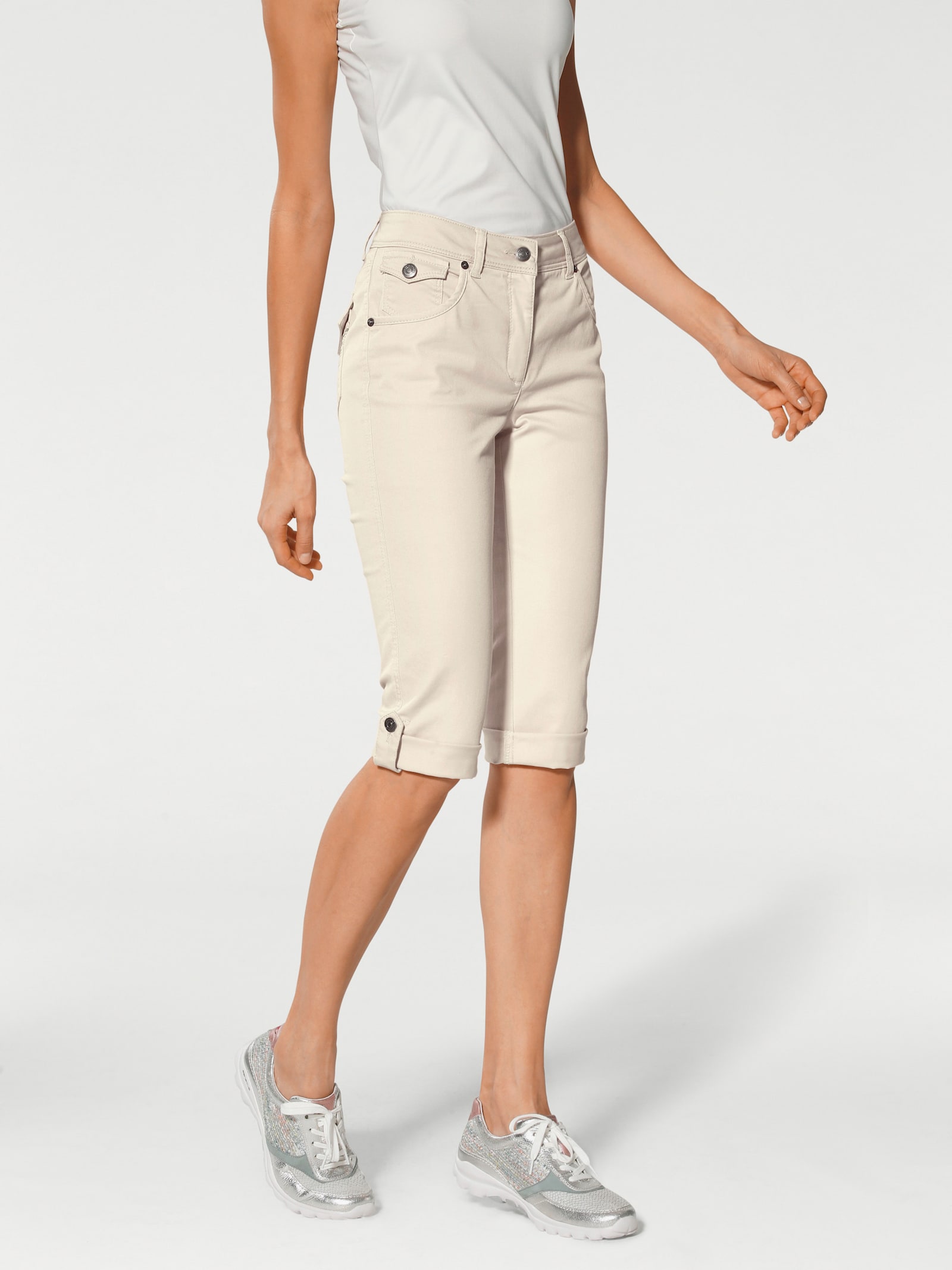 heine Capri-jeans met power mesh - offwhite
