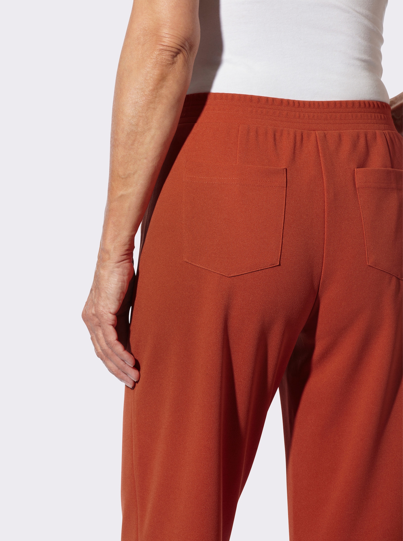 Schlupfhose in weiter Form - rostrot