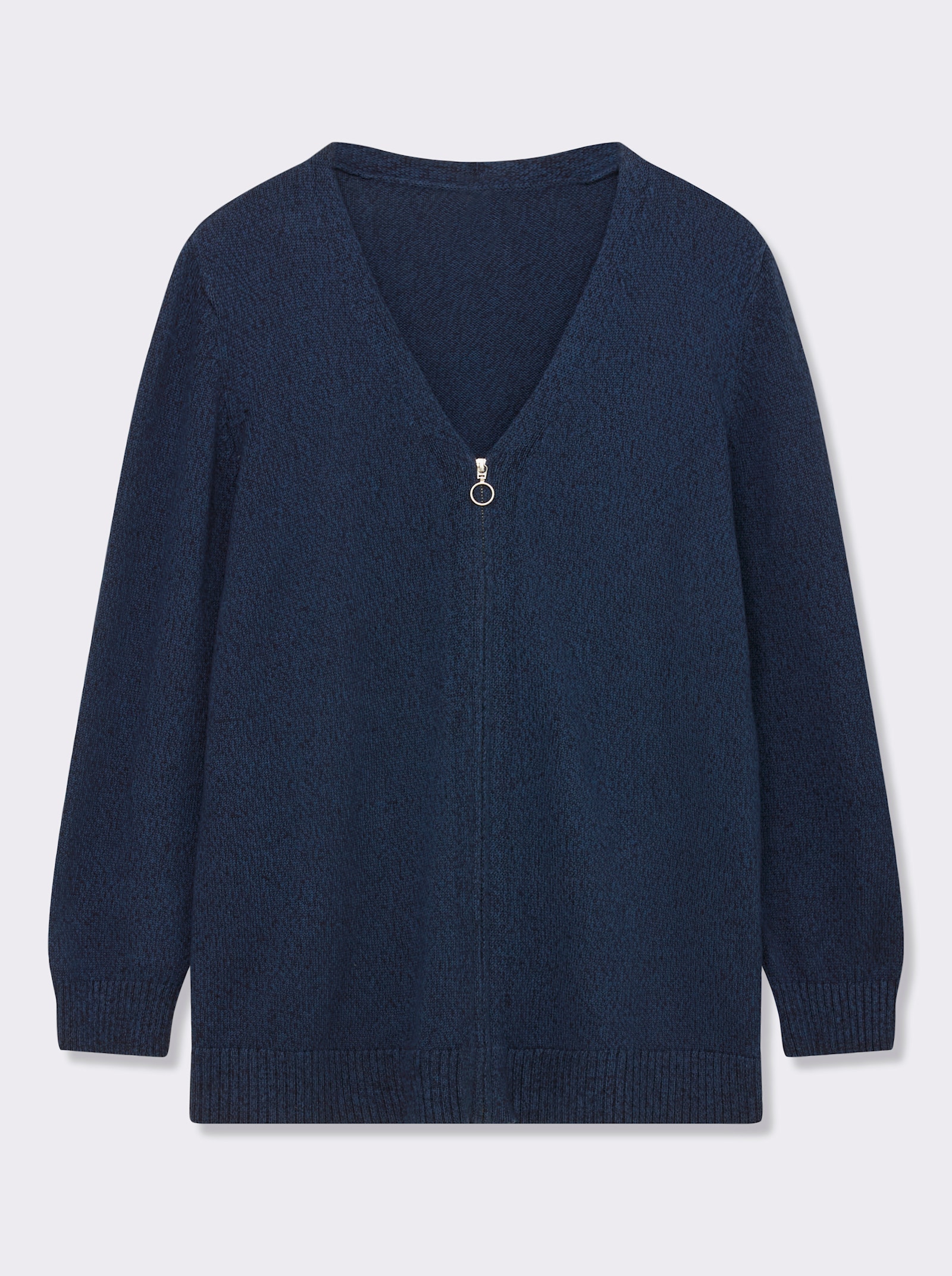 sheego Vest met gemêleerd effect - dark-blue gemêleerd