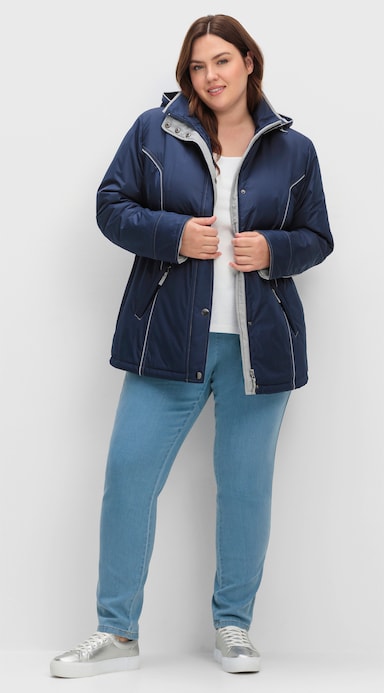 Funktionsjacke mit weitenregulierbarem Saum - marine