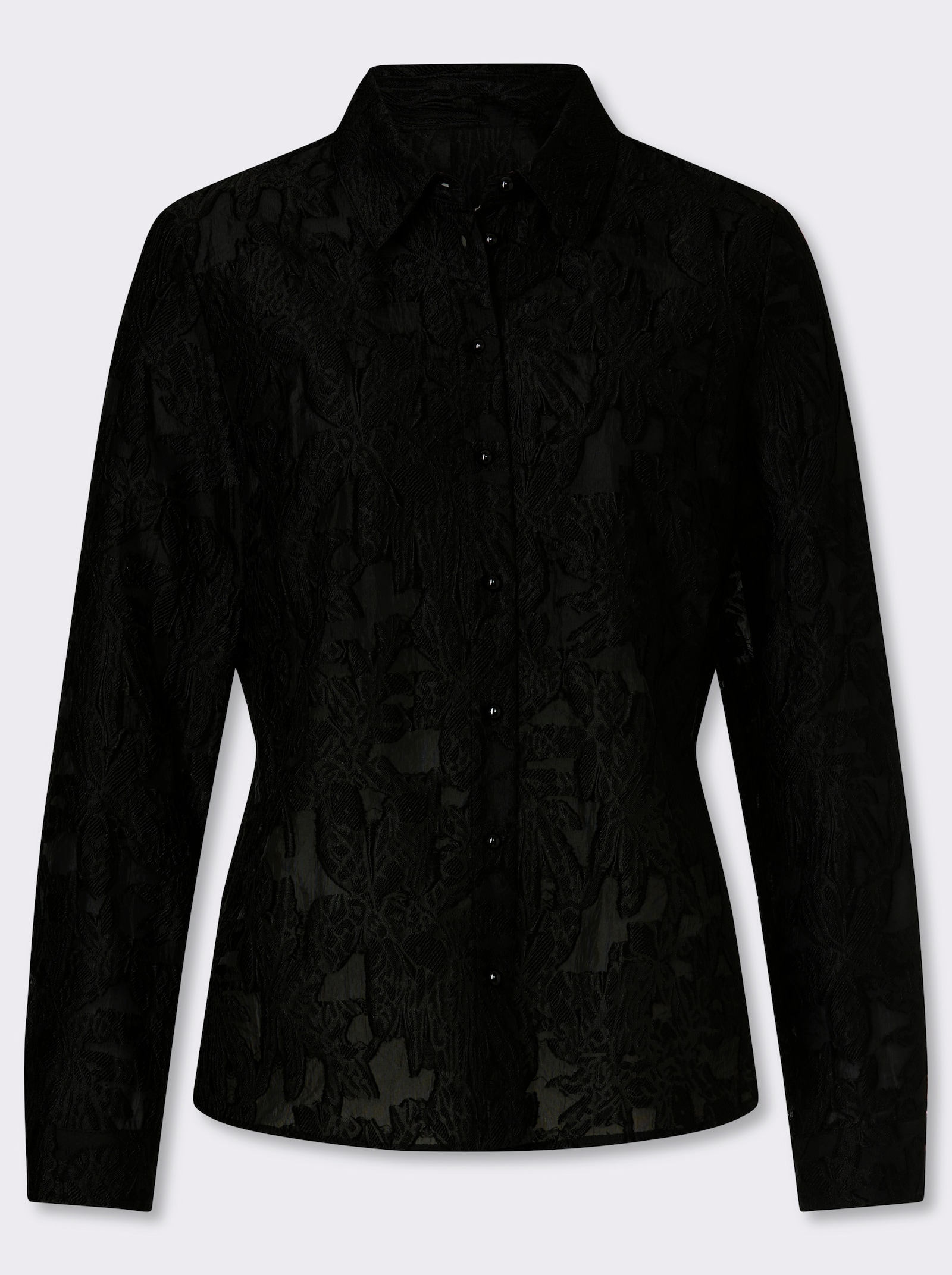 heine Hemdbluse in Ausbrenner-Optik - schwarz