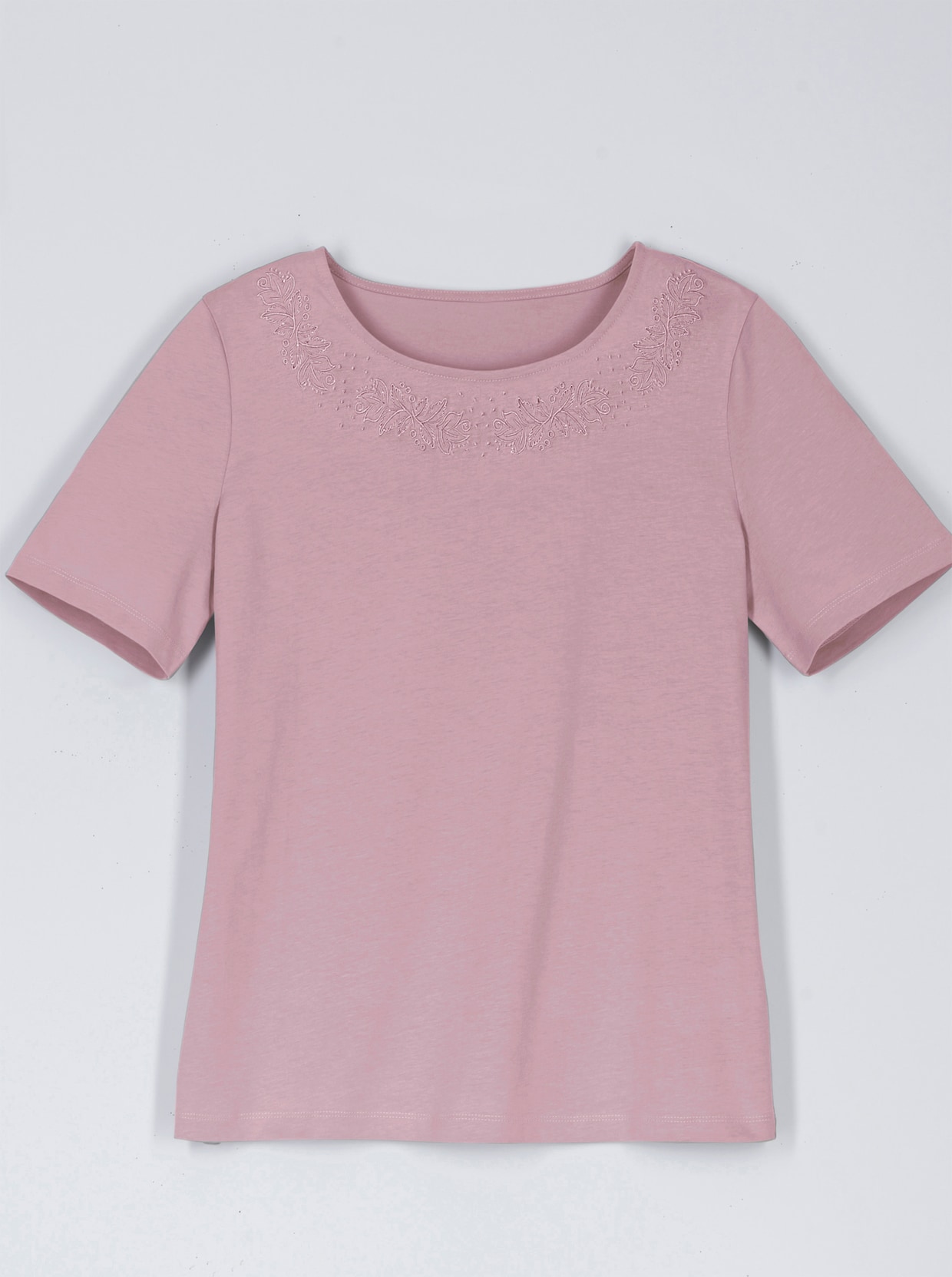 Shirt met ronde hals - mauve