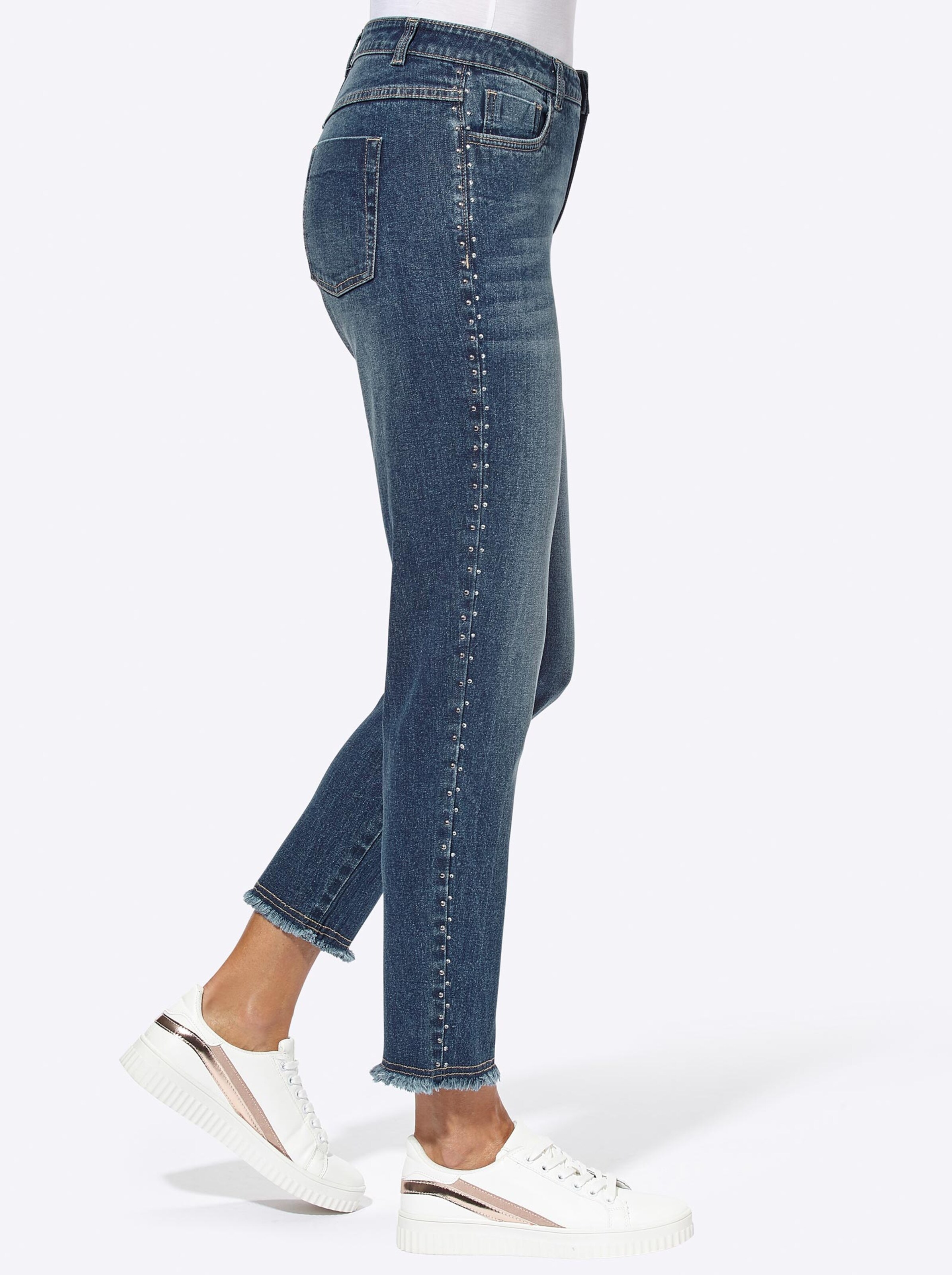 Damenmode Jeans 7/8-Jeans in blue-stone-washed 