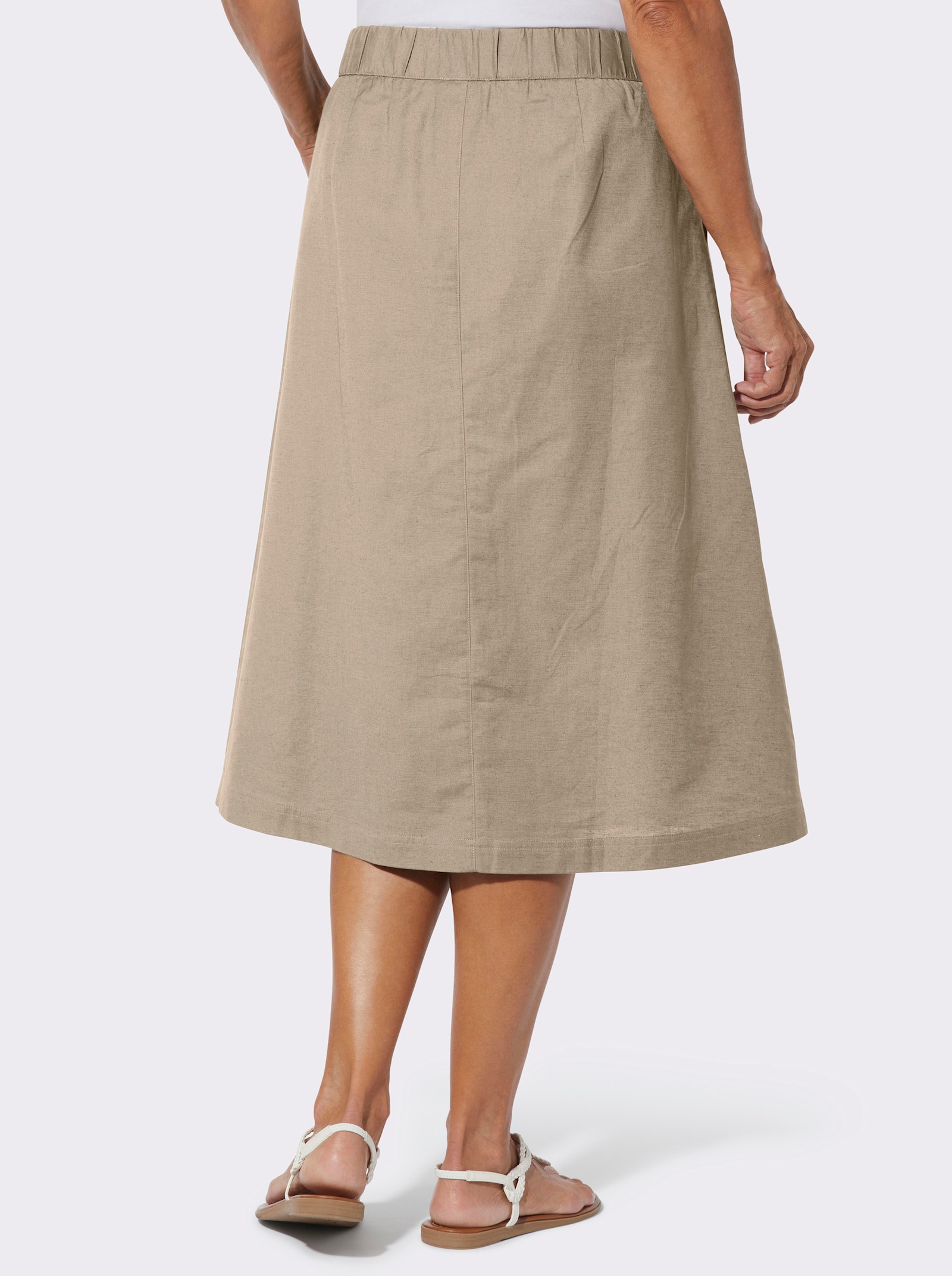 A-Linien-Rock mit Knopfleiste - beige