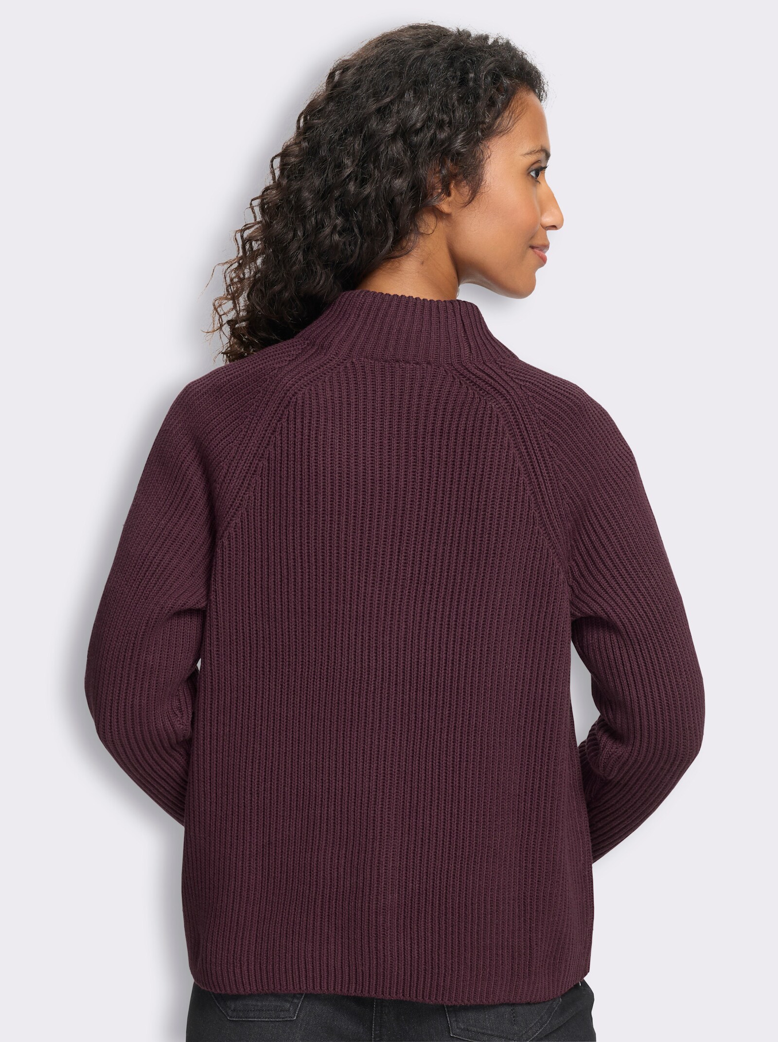 heine Cardigan mit 2-Wege-Zipper - burgund