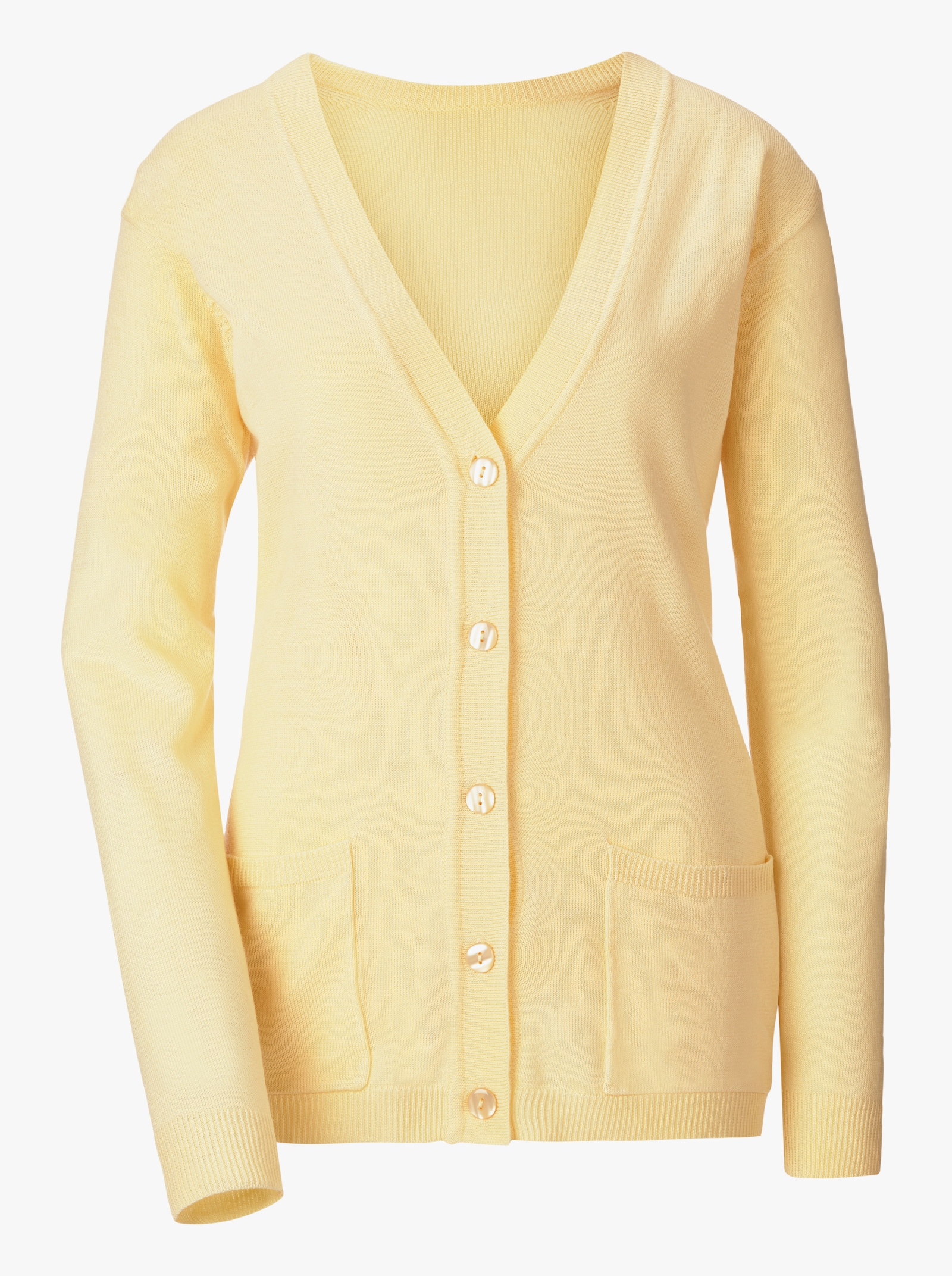 Twinset met ribboorden - vanillegeel