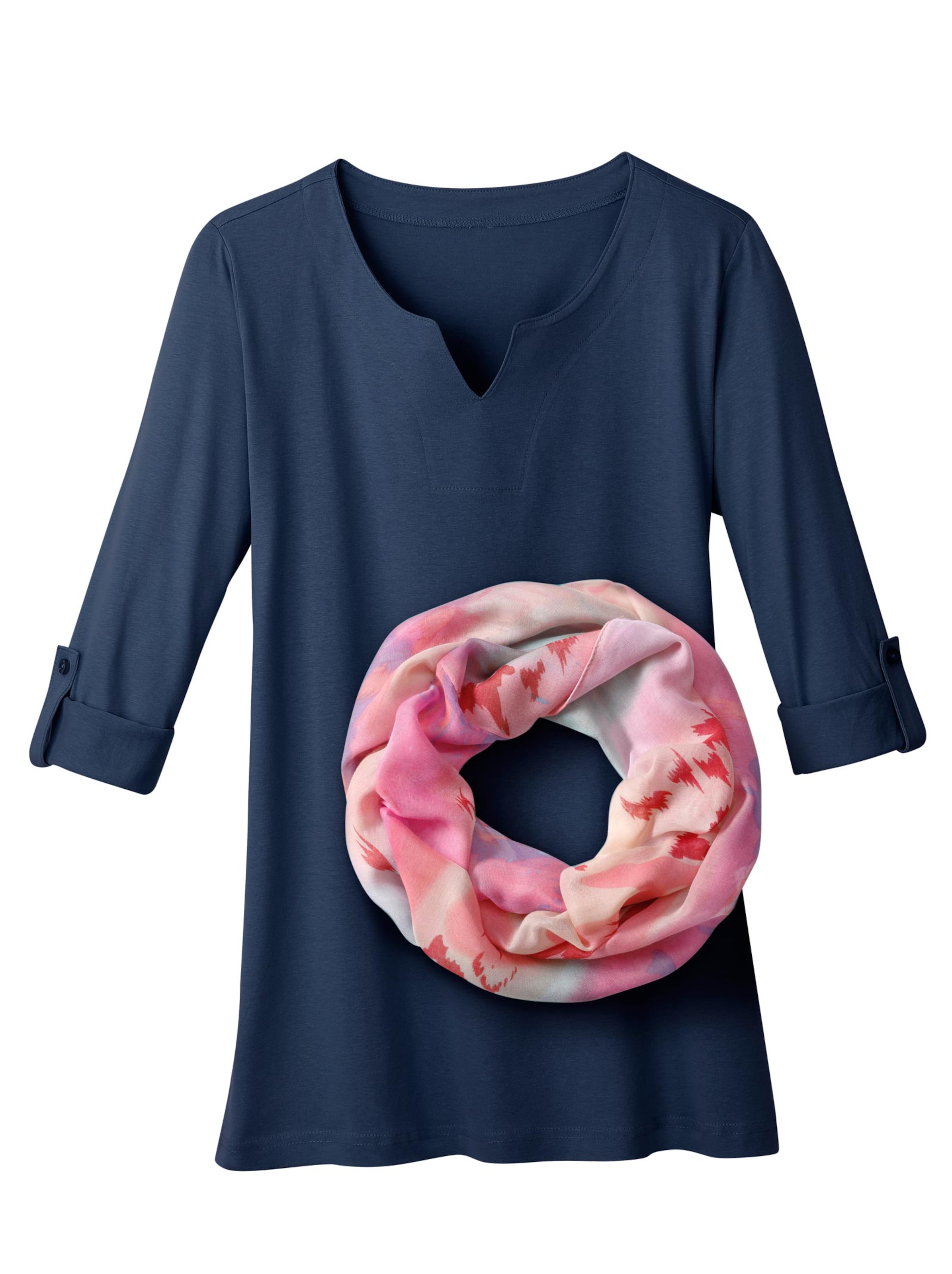 Shirt + Schal - marine