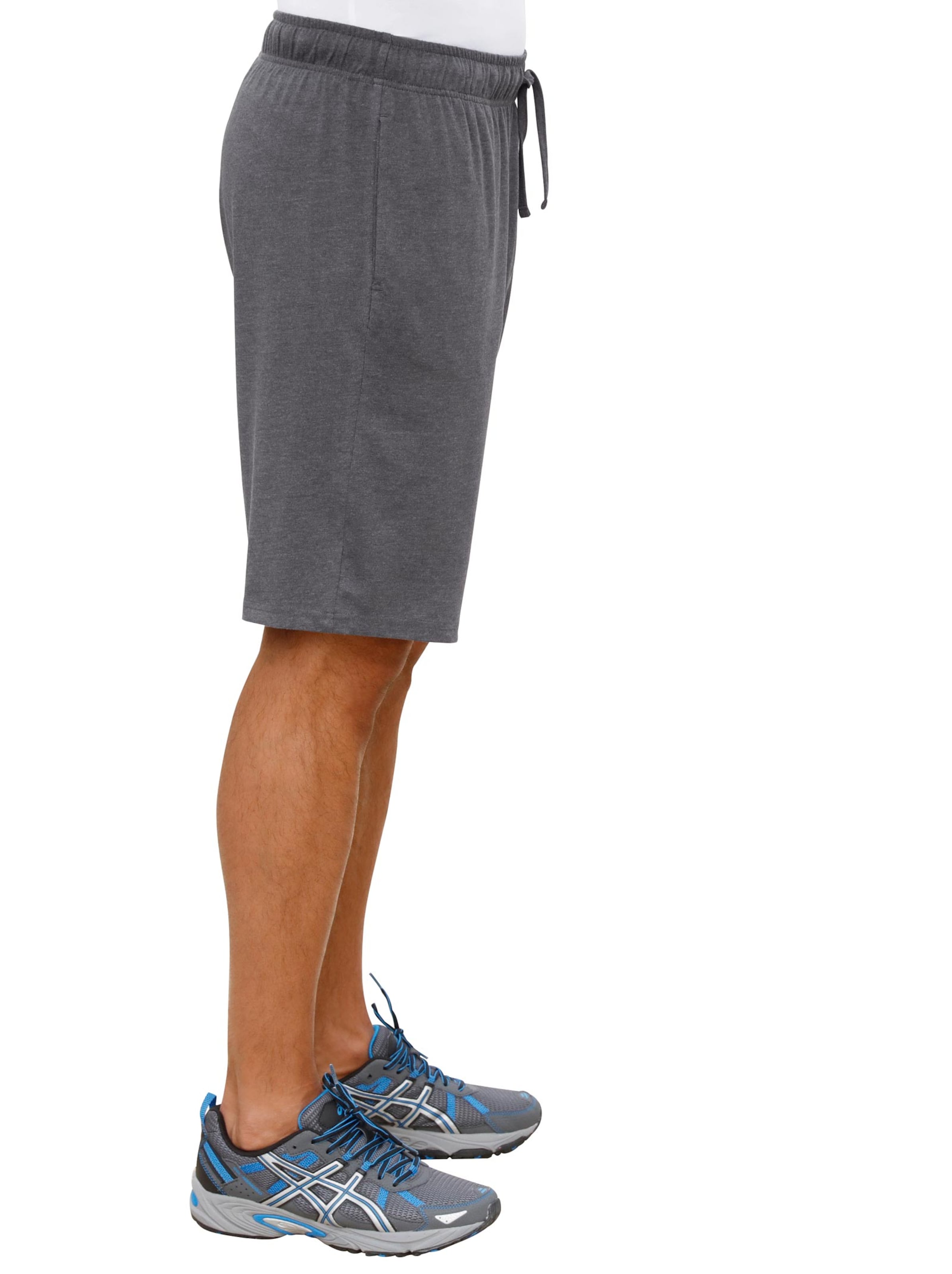 Freizeitbermudas - marine + anthrazit-meliert