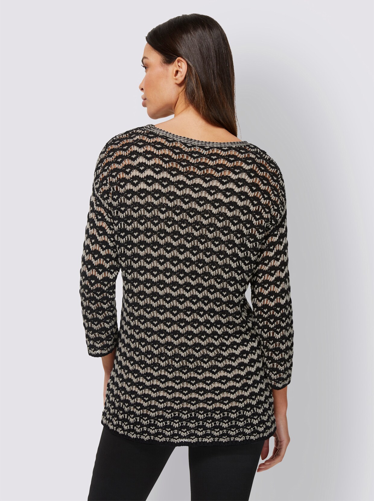 heine Pullover - schwarz-sand-gemustert