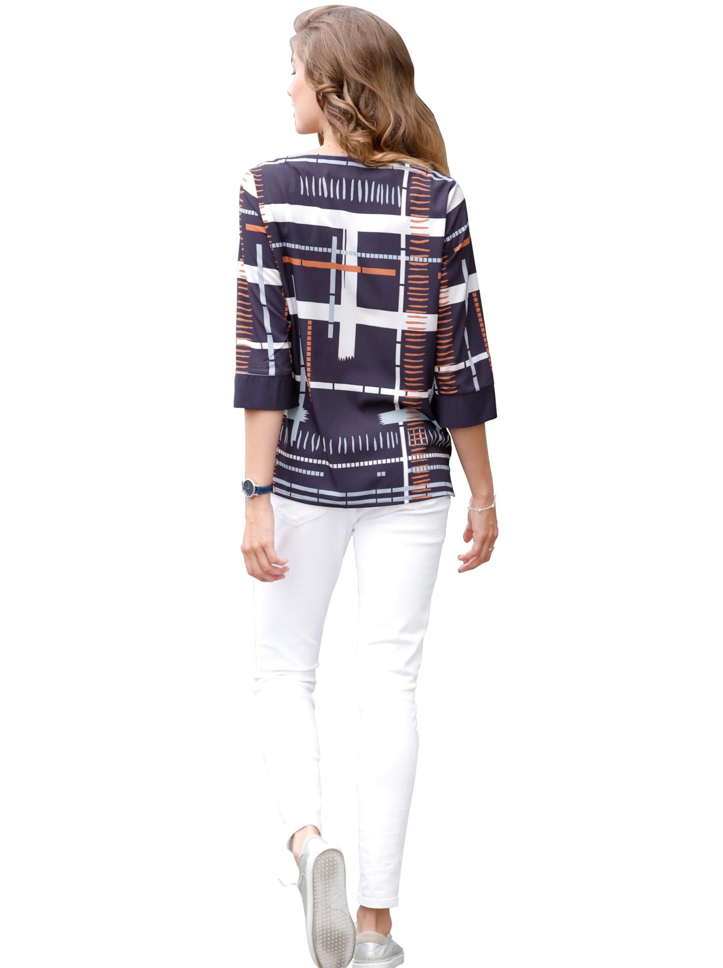 Bluse - nachtblau-bedruckt