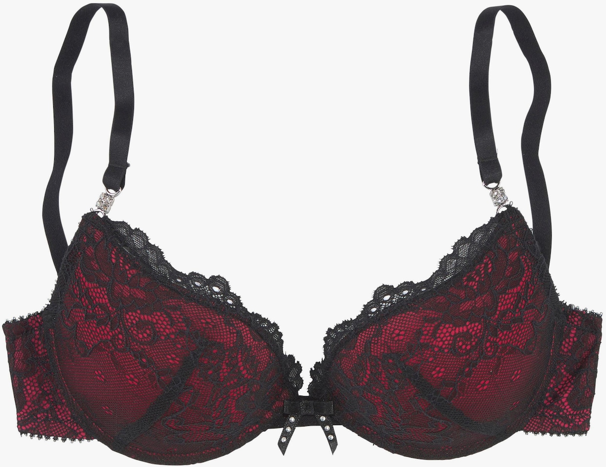 JETTE Soutien-gorge push-up - rouge foncé-noir