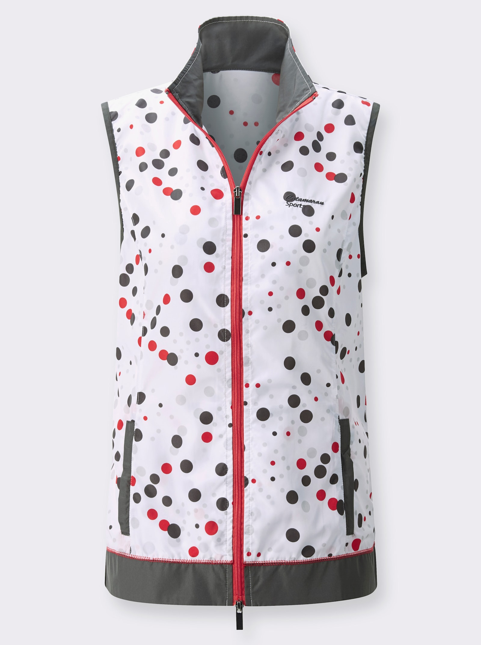 Catamaran Sports Funktionsweste aus Microfaser - weiß-hummer-gepunktet