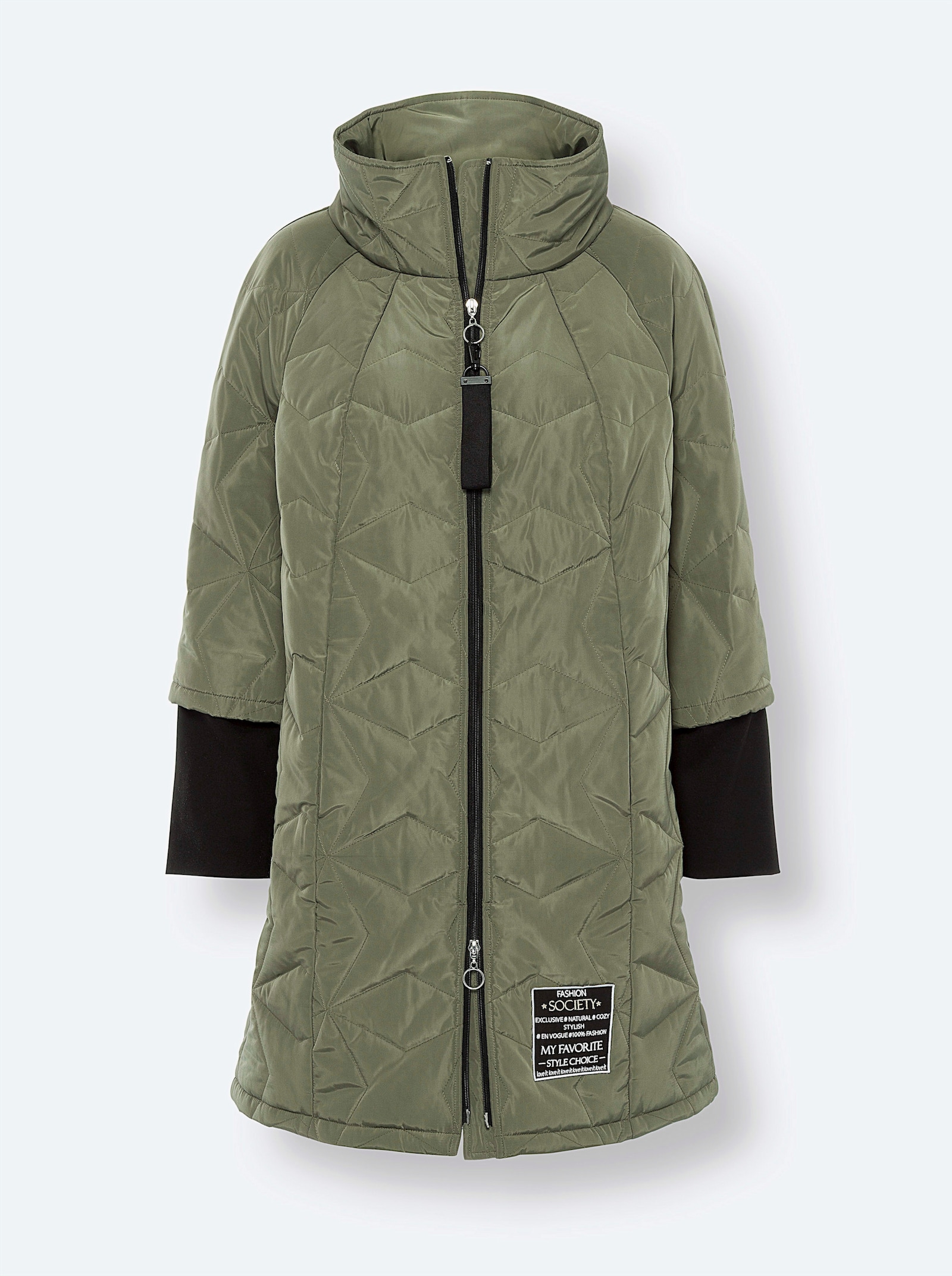 heine Veste longue avec piquage tendance - kaki