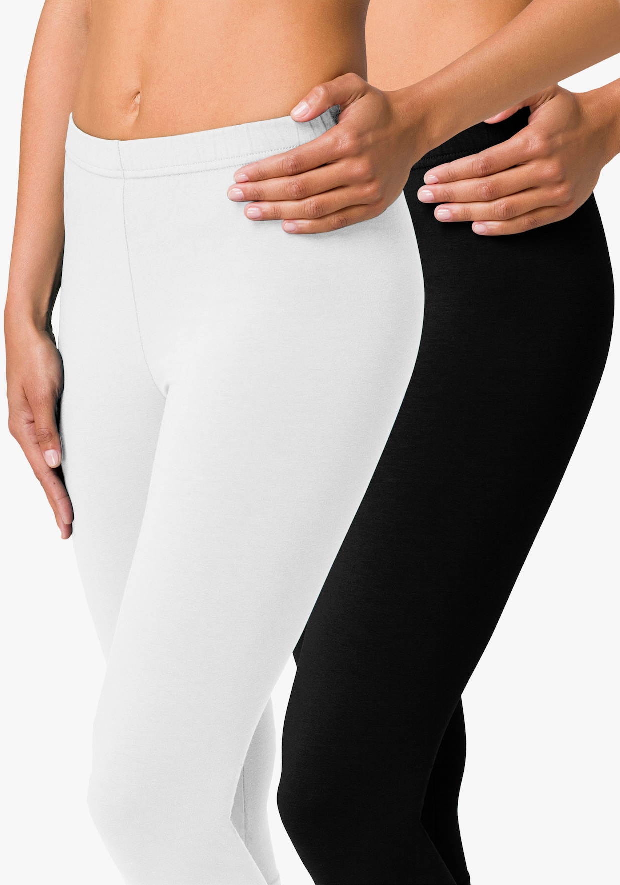 Caprilegging - 1x wit, 1x zwart